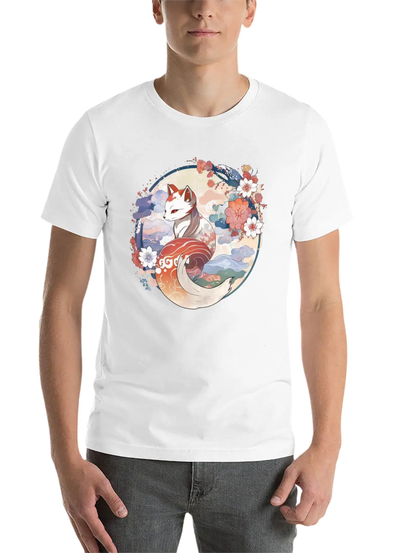 Nine Tailed Fox Spirit Stylish Everyday T-Shirt – Unisex Basic Cotton Tee