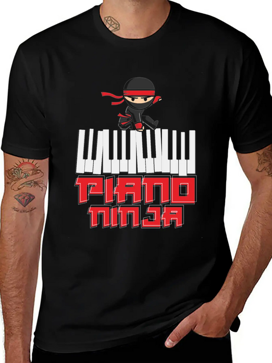 Ninja Musician Piano Piano Stylish Everyday T-Shirt – Unisex Basic Cotton Tee