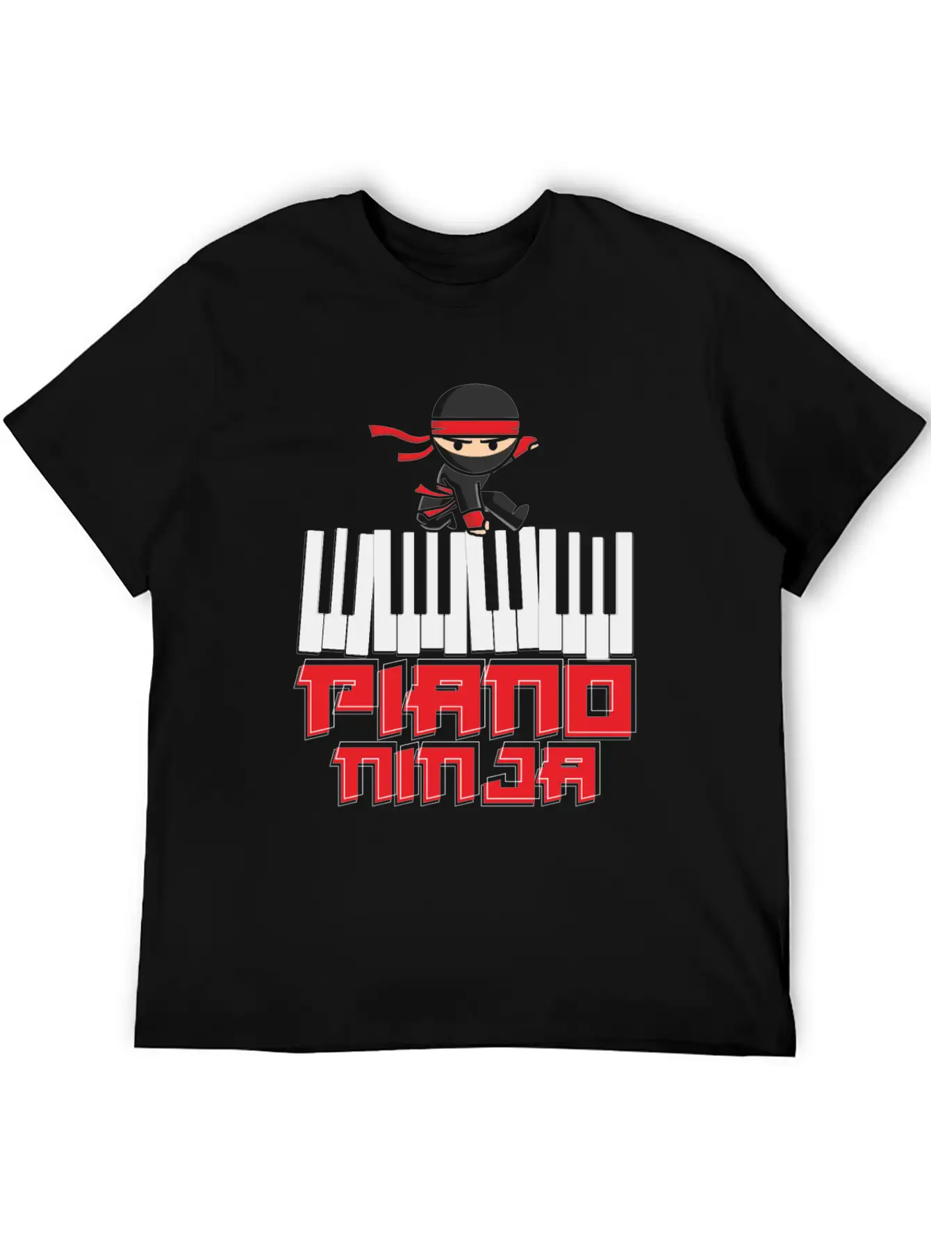 Ninja Musician Piano Piano Stylish Everyday T-Shirt – Unisex Basic Cotton Tee