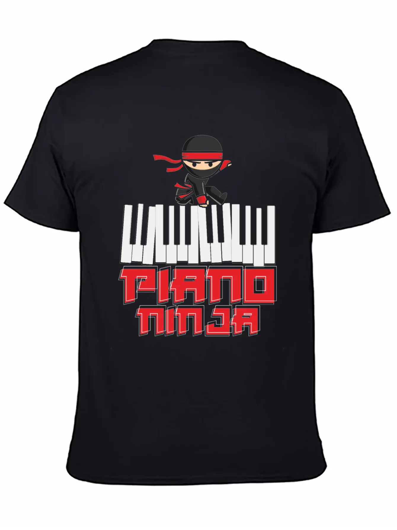 Ninja Musician Piano Piano Stylish Everyday T-Shirt – Unisex Basic Cotton Tee