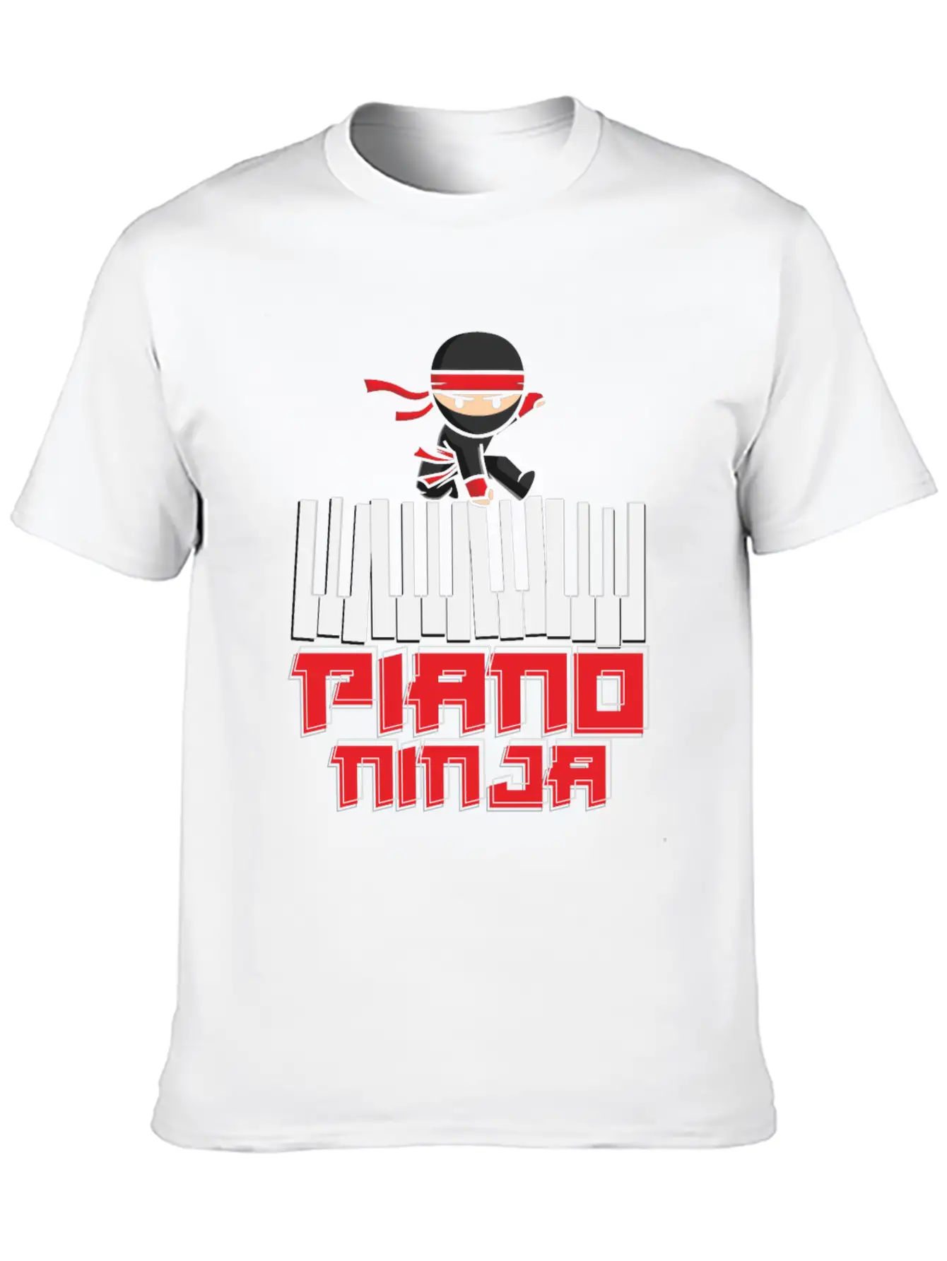 Ninja Musician Piano Piano Stylish Everyday T-Shirt – Unisex Basic Cotton Tee
