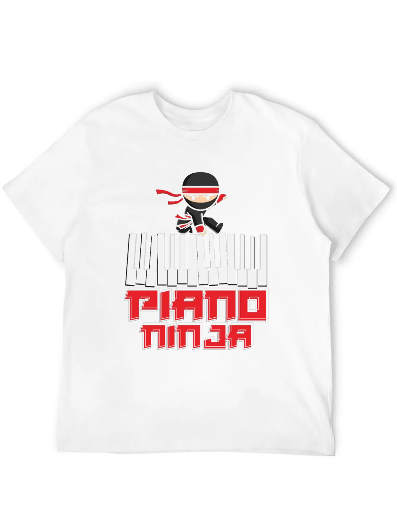 Ninja Musician Piano Piano Stylish Everyday T-Shirt – Unisex Basic Cotton Tee