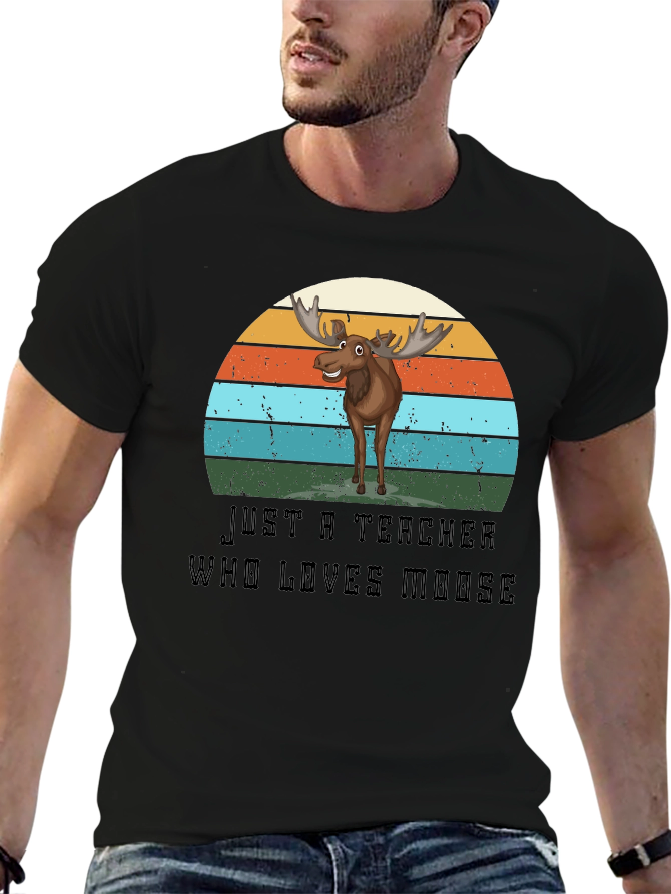 Teacher Who Loves Moose Graphic T-Shirt