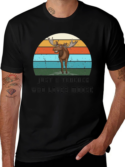 Teacher Who Loves Moose Graphic T-Shirt