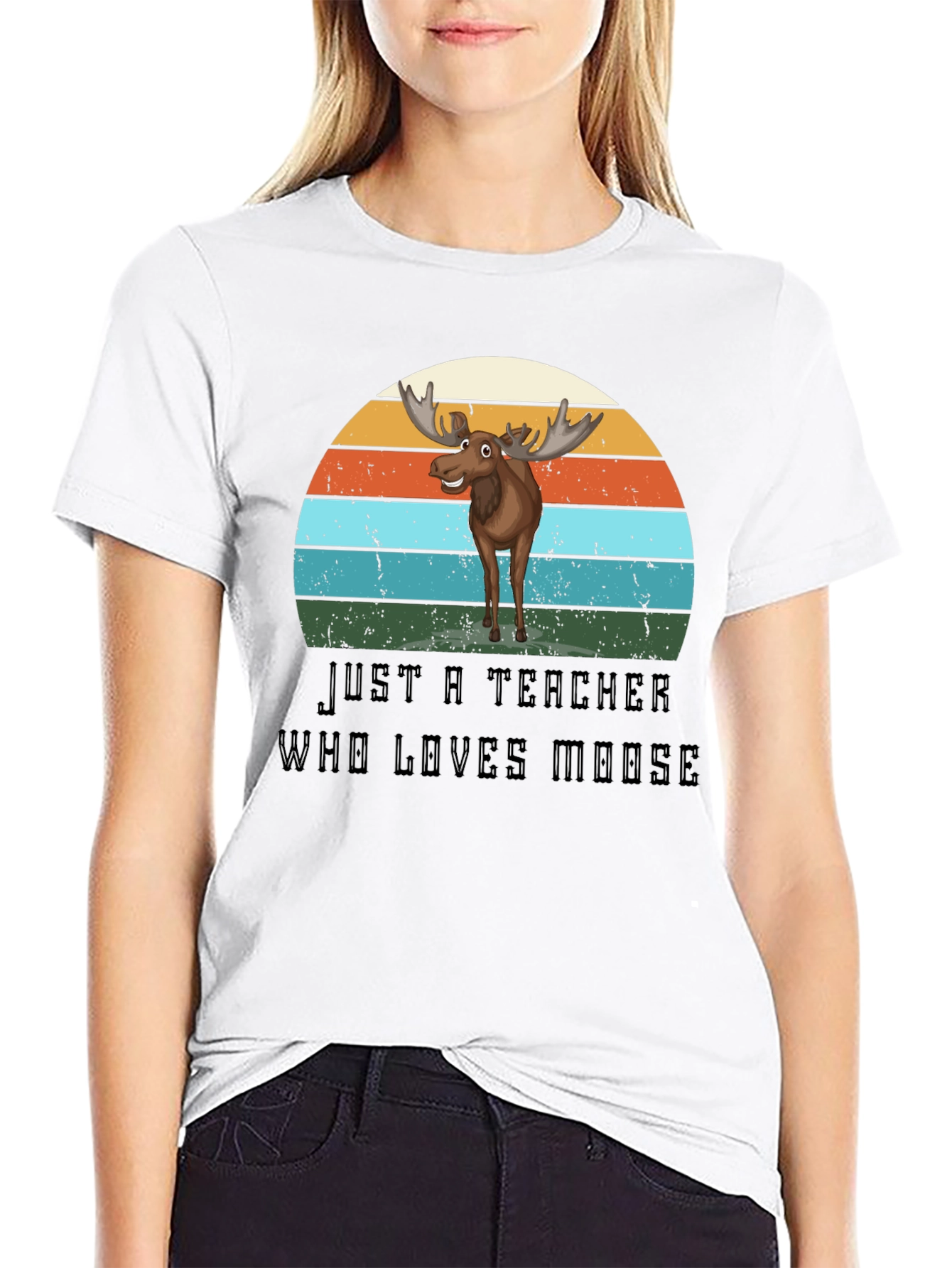 Teacher Who Loves Moose Graphic T-Shirt
