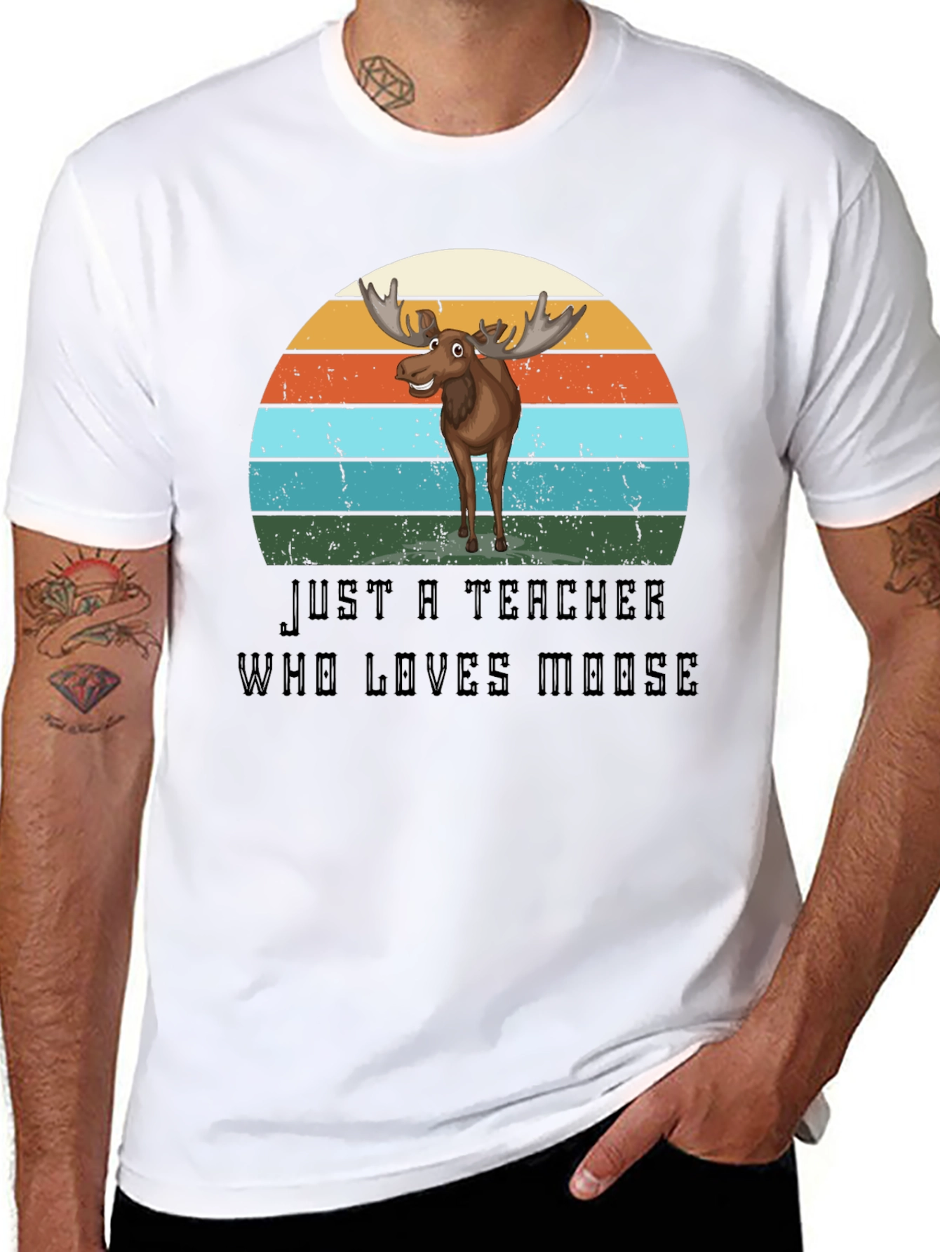 Teacher Who Loves Moose Graphic T-Shirt