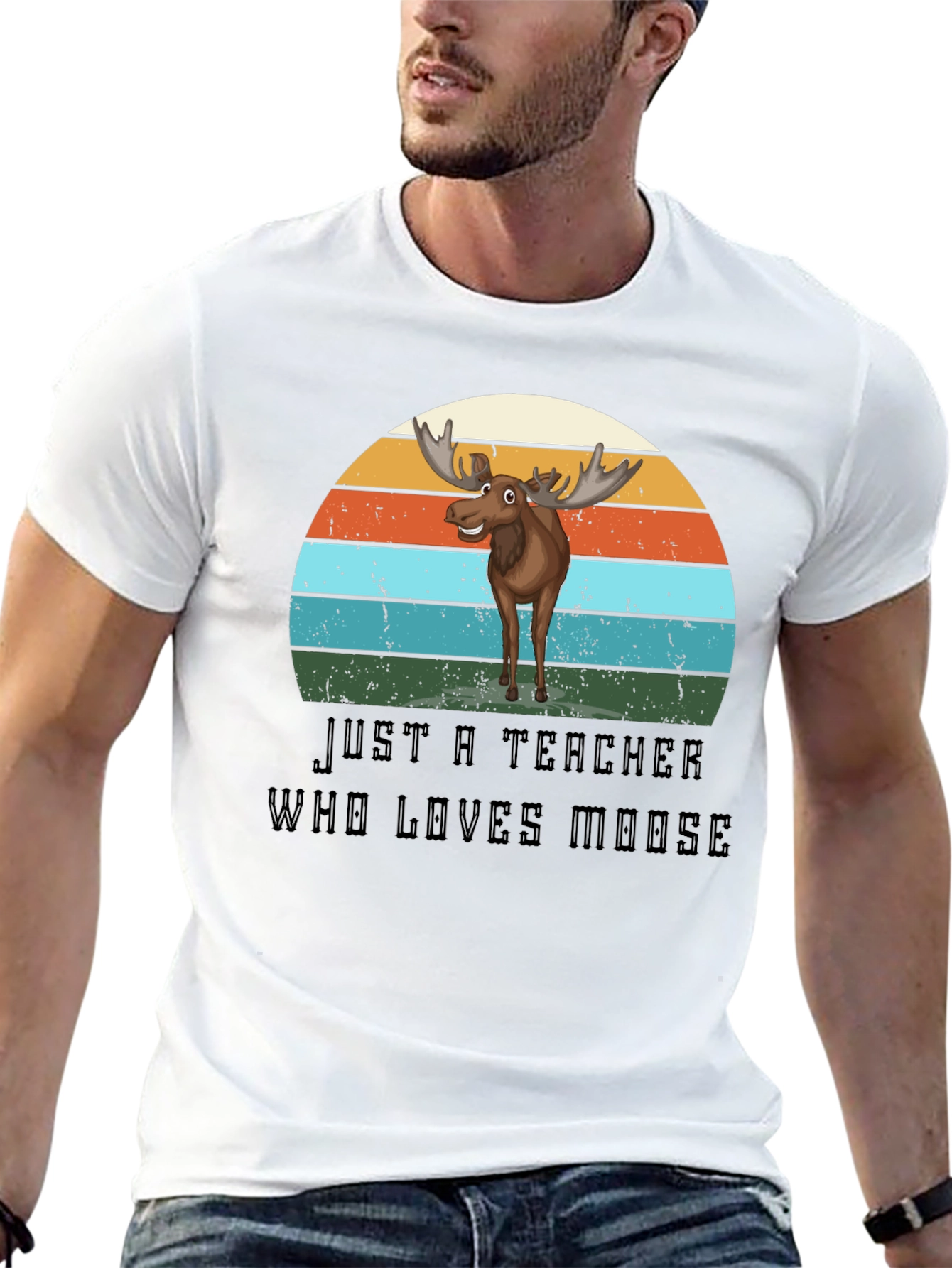 Teacher Who Loves Moose Graphic T-Shirt
