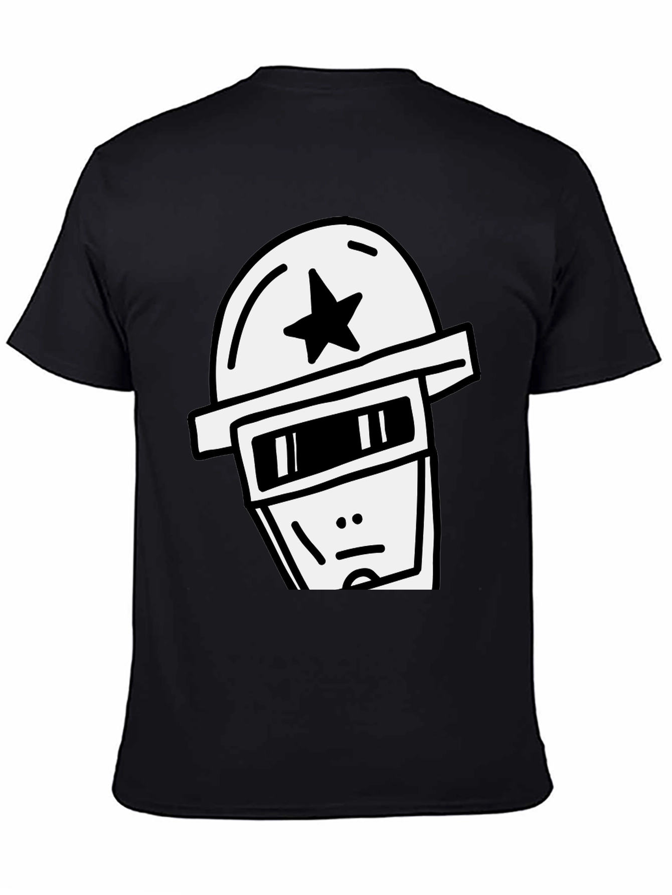 Cool Graphic Tee - Star Helmet Robot Design