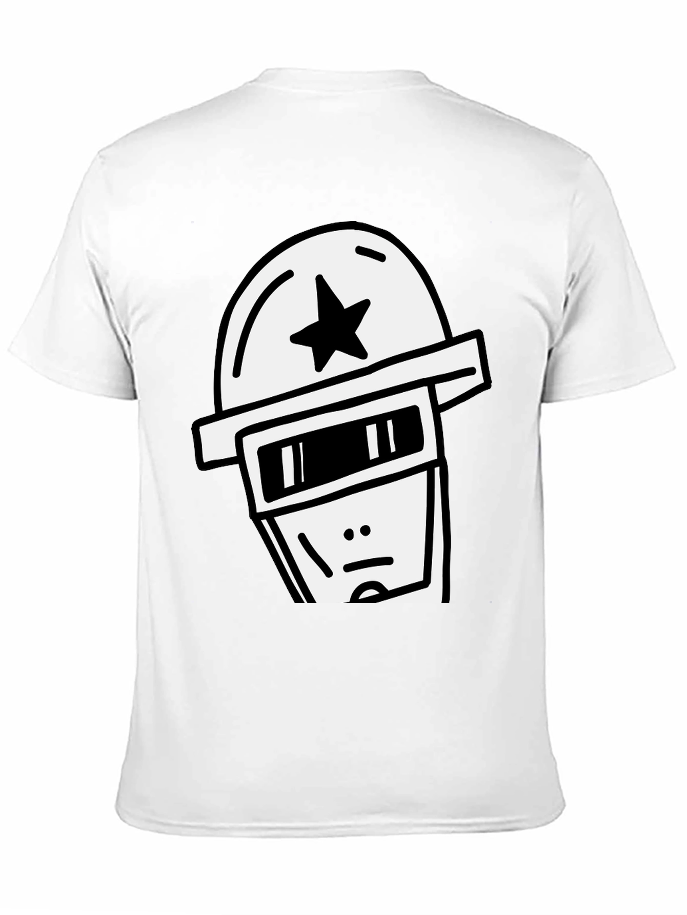 Cool Graphic Tee - Star Helmet Robot Design