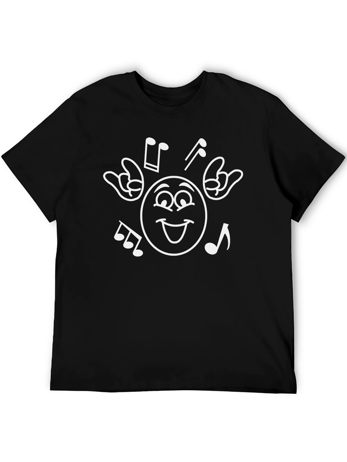 Cool Music Smiley Face Graphic Tee