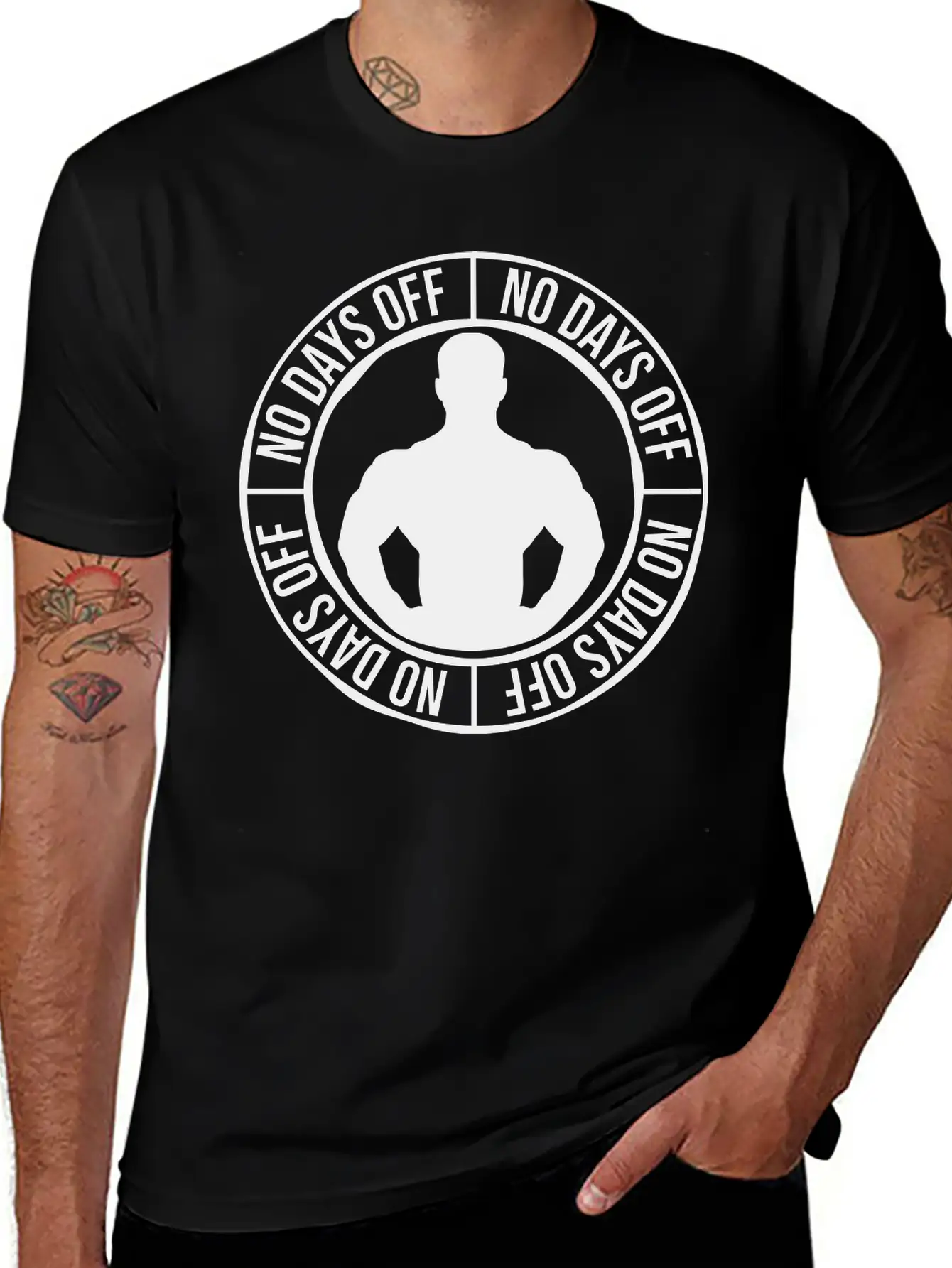 No Days Off Quote Unisex Short Sleeve Soft Cotton T-Shirt – Casual Everyday Wear