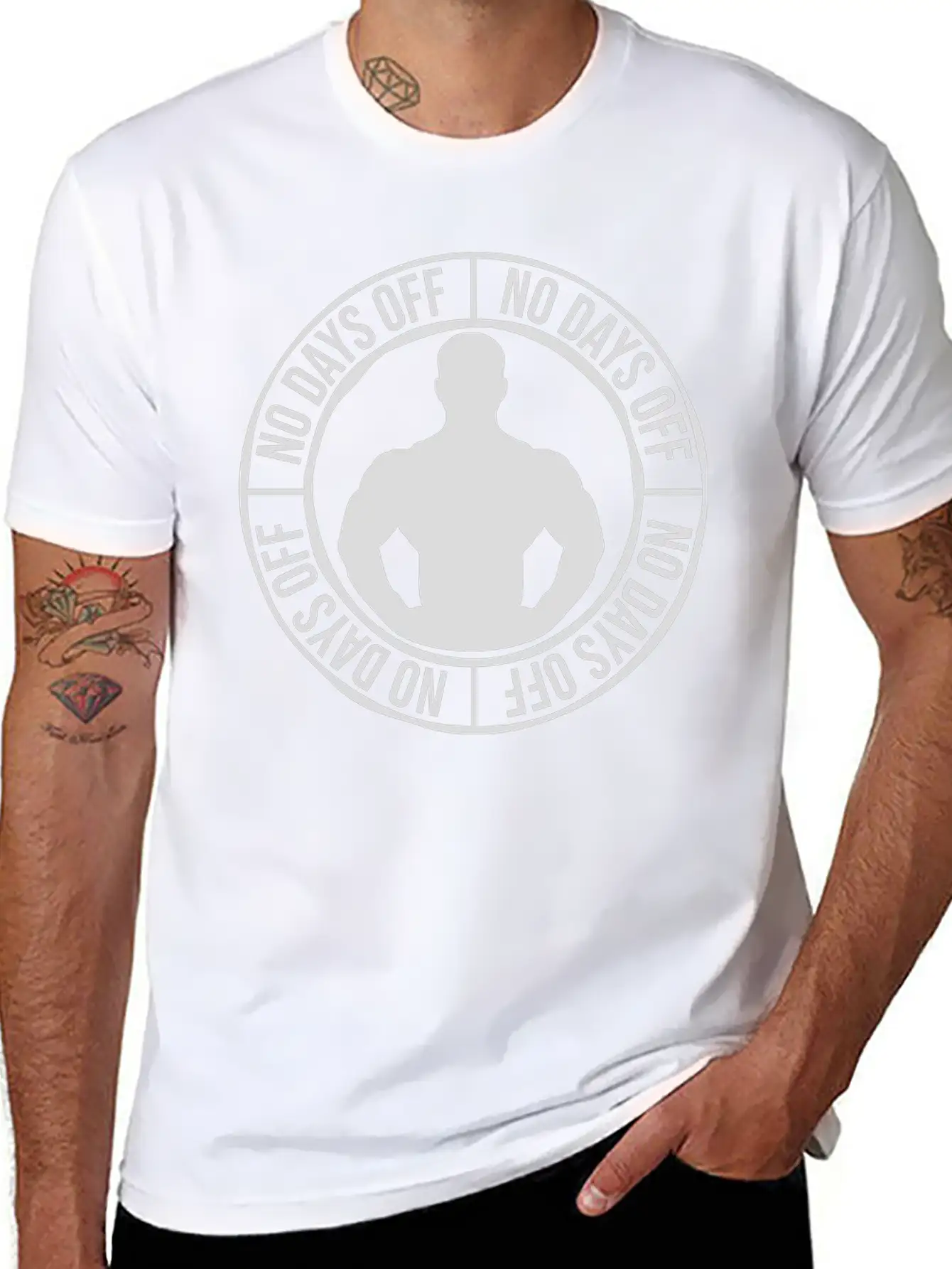 No Days Off Quote Unisex Short Sleeve Soft Cotton T-Shirt – Casual Everyday Wear