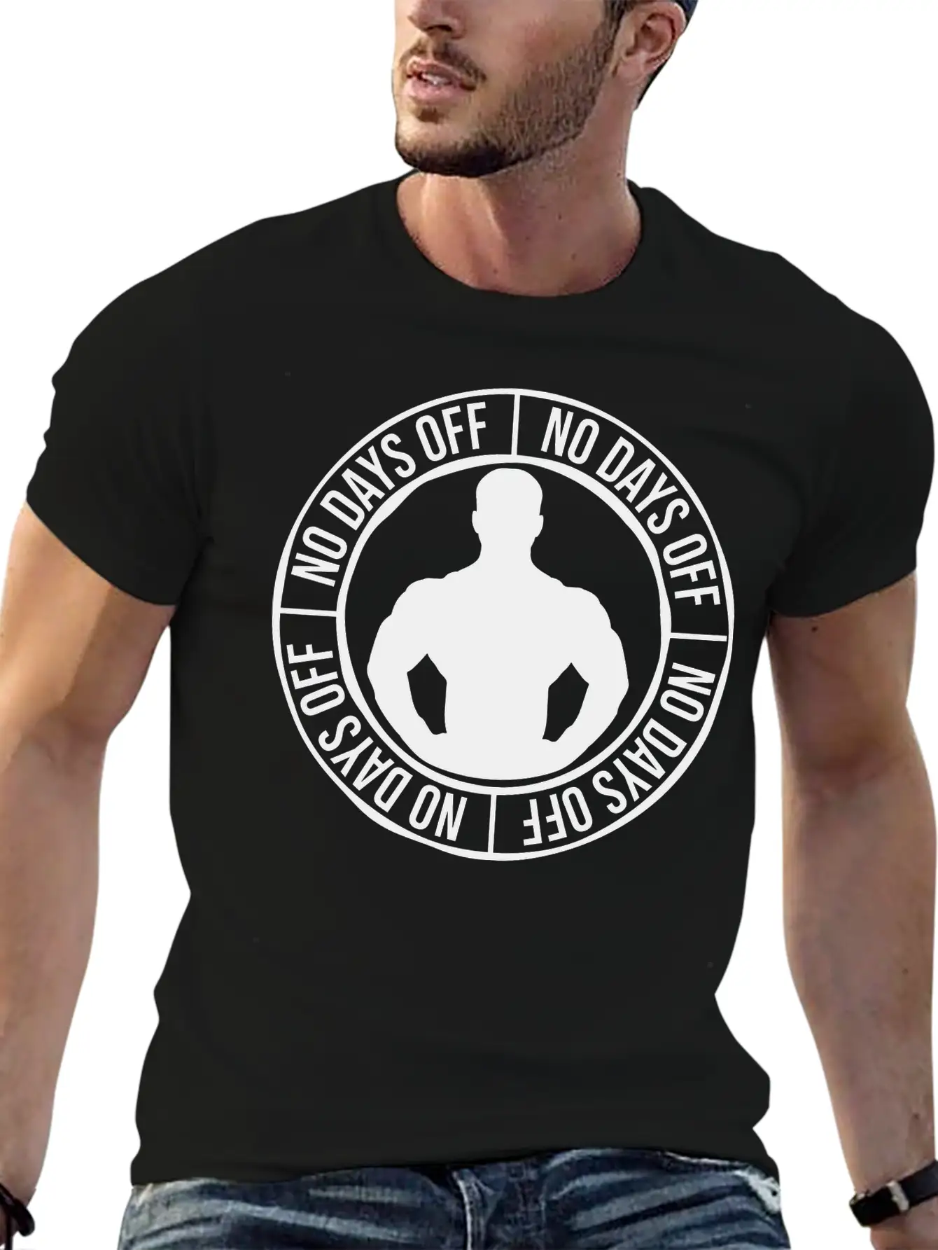 No Days Off Quote Unisex Short Sleeve Soft Cotton T-Shirt – Casual Everyday Wear