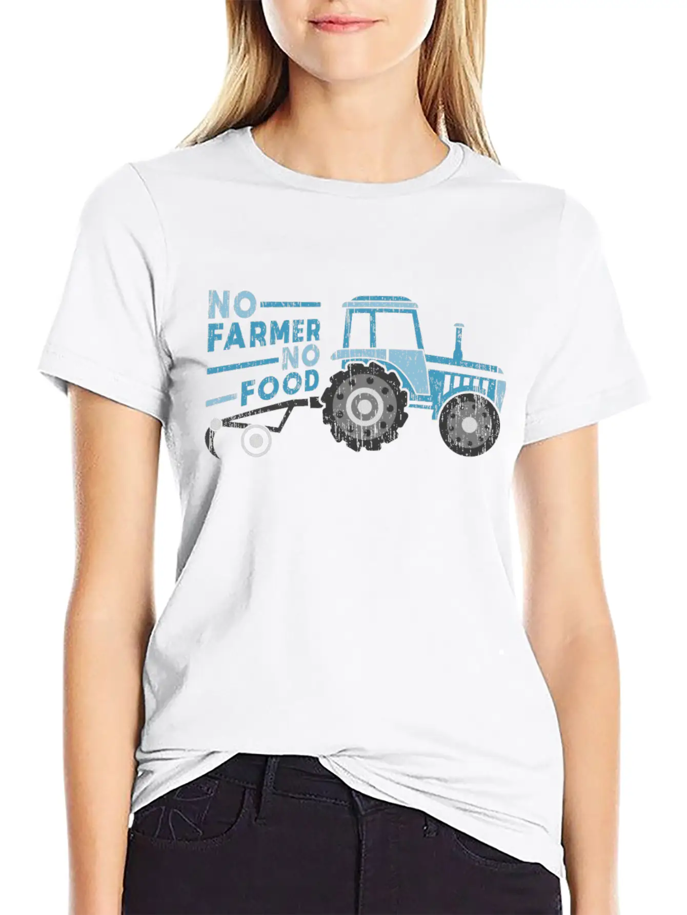 No Farmer No Food Tractor Quote Kid Christmas Gift Comfortable Minimalist Graphic Tee – Summer Style Essential
