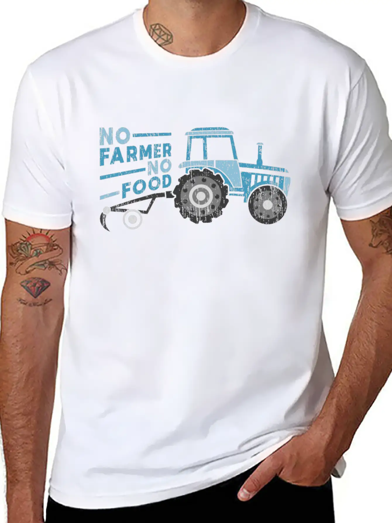 No Farmer No Food Tractor Quote Kid Christmas Gift Comfortable Minimalist Graphic Tee – Summer Style Essential