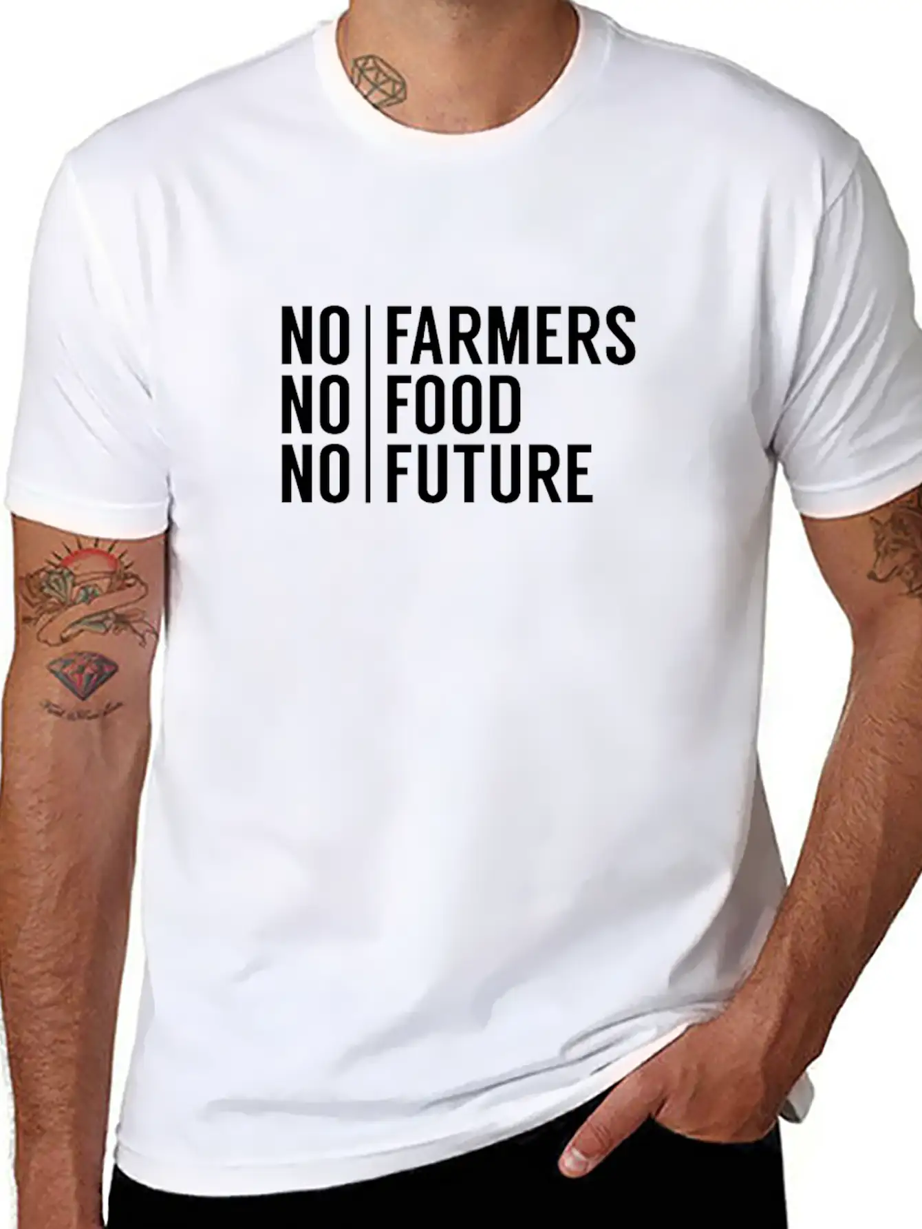No Farmers No Food No Future Stylish Everyday T-Shirt – Unisex Basic Cotton Tee