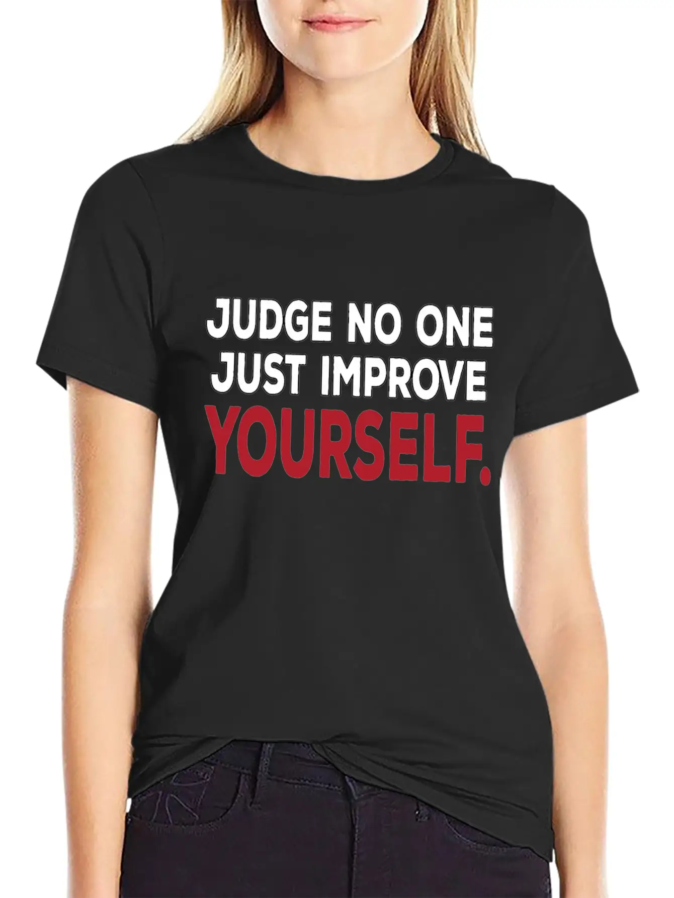 No Judge, Just Improve Yourself Positive Mindset Timeless Short Sleeve Tee – Comfy And Minimalist Design
