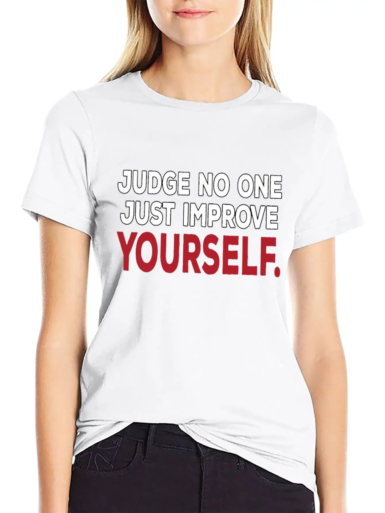 No Judge, Just Improve Yourself Positive Mindset Timeless Short Sleeve Tee – Comfy And Minimalist Design