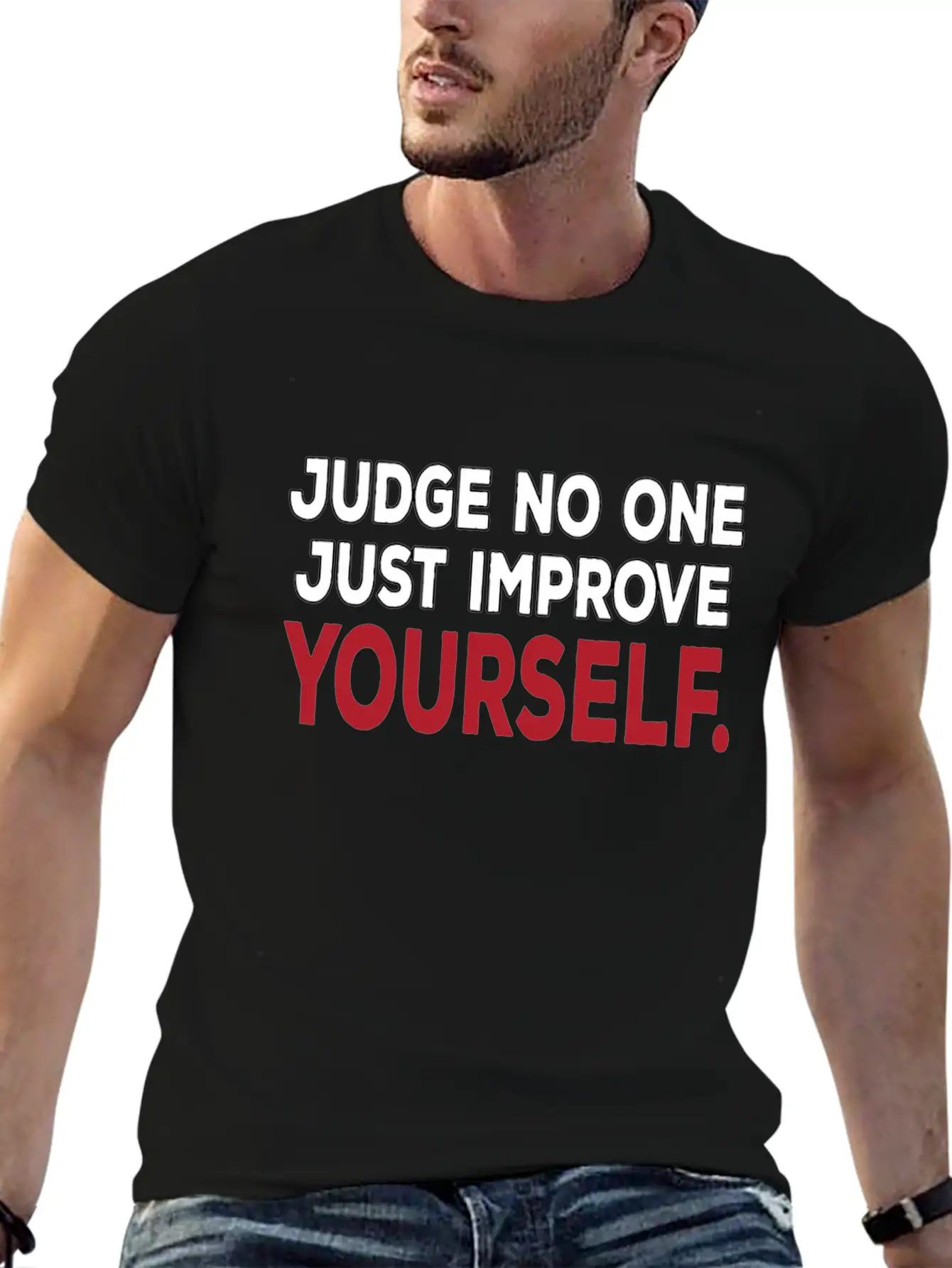 No Judge, Just Improve Yourself Positive Mindset Timeless Short Sleeve Tee – Comfy And Minimalist Design