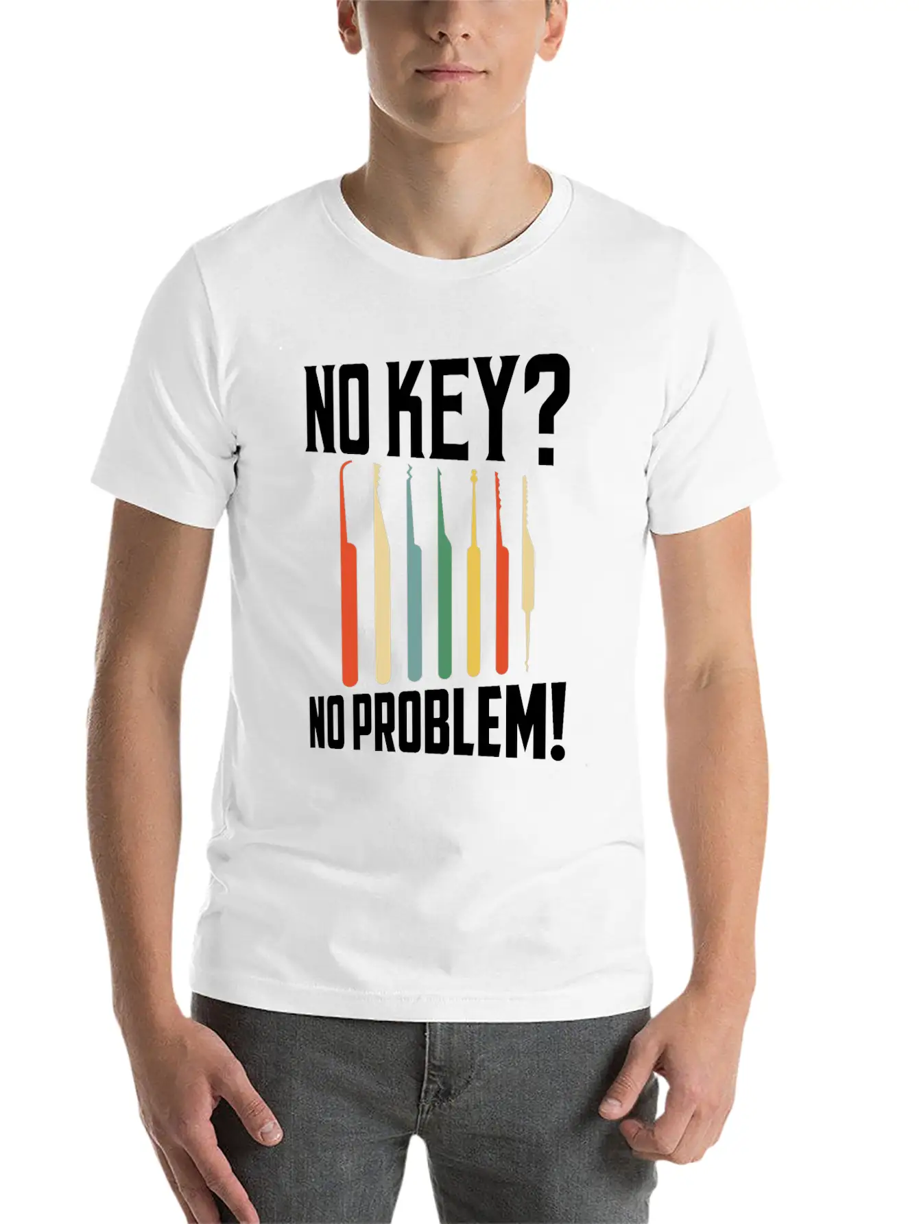 No Key? No Problem! Lockpicker Locksmith Essential Unisex Summer Tee – Soft Cotton Casual Fit