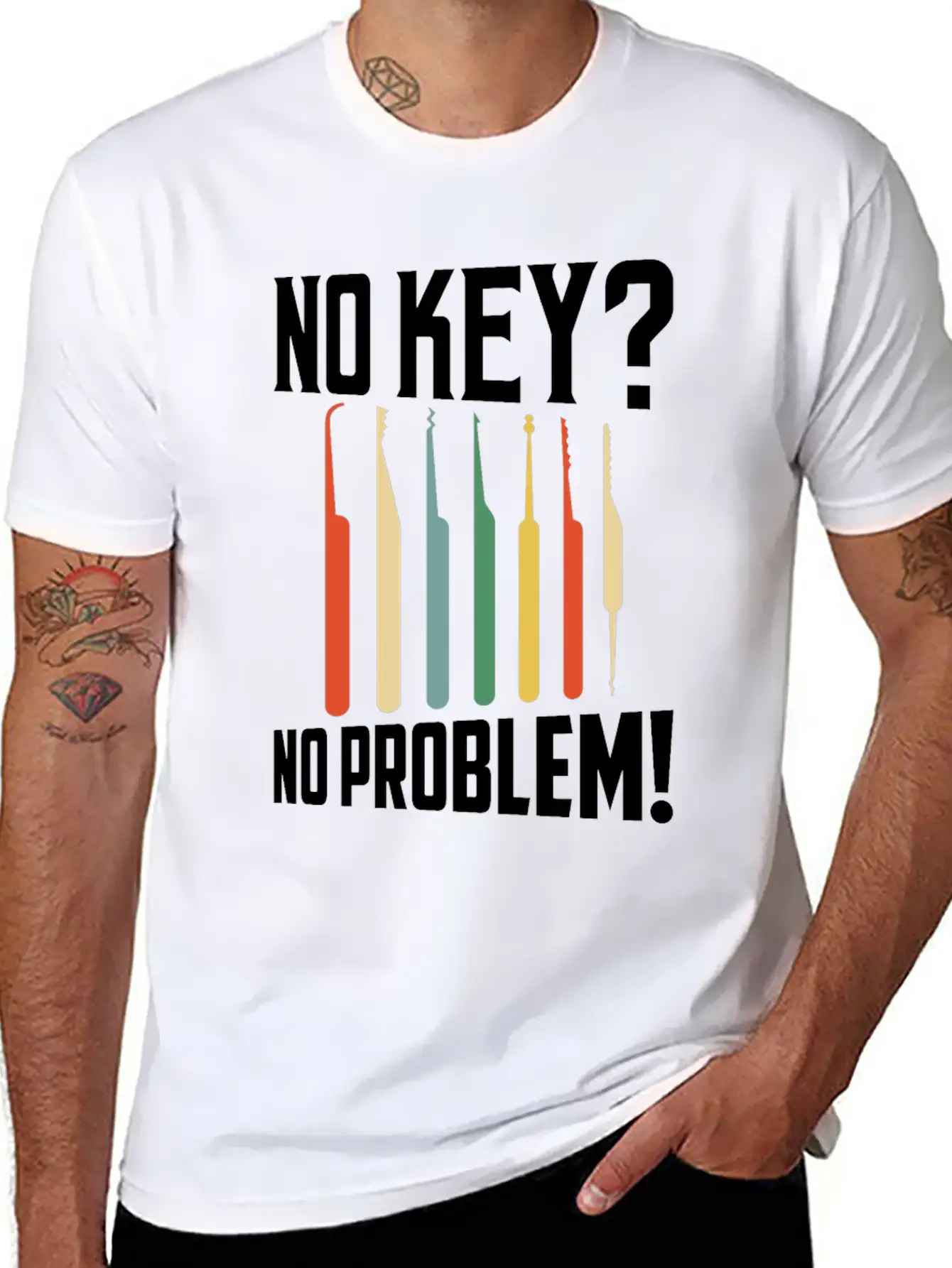 No Key? No Problem! Lockpicker Locksmith Essential Unisex Summer Tee – Soft Cotton Casual Fit