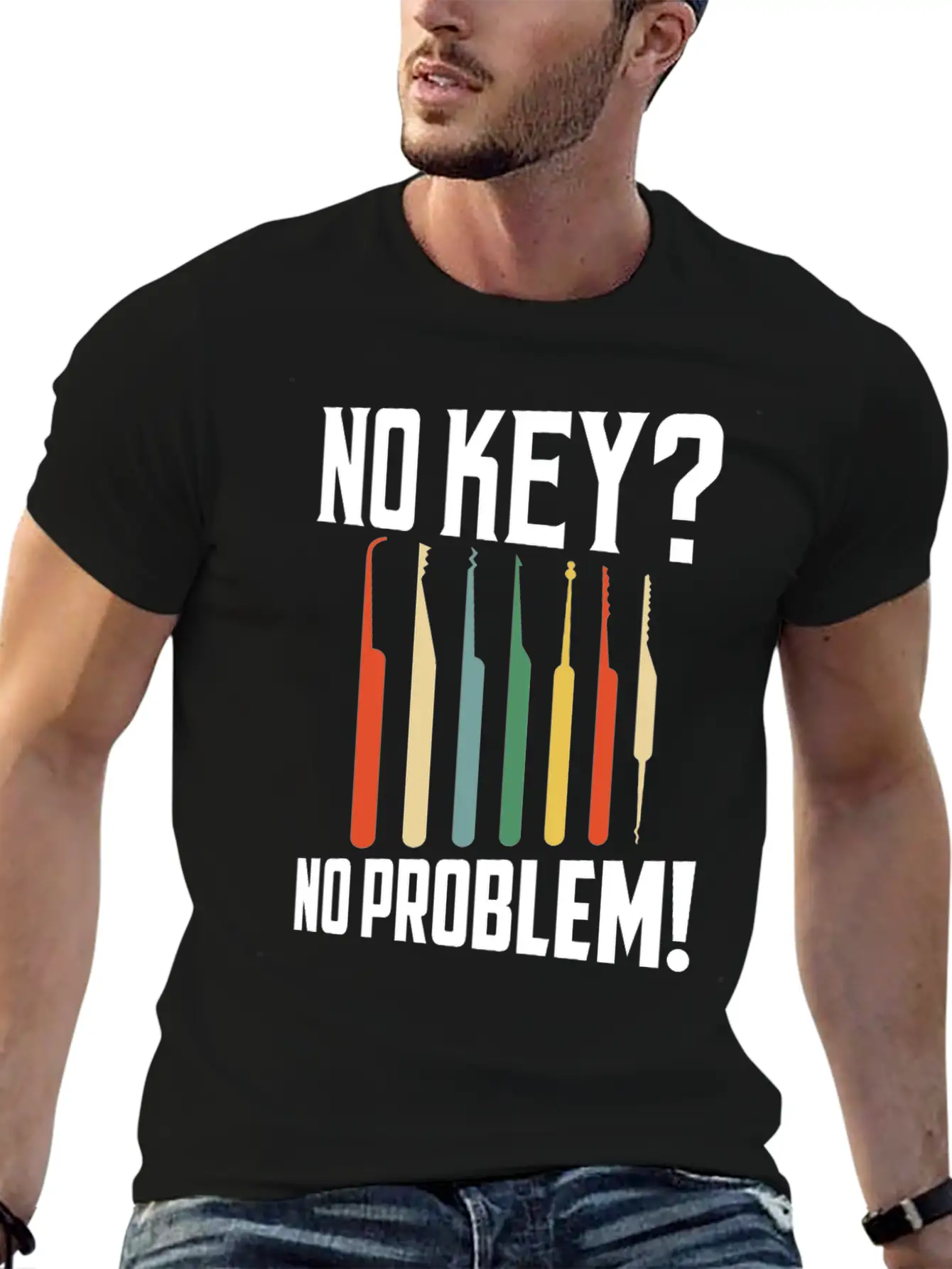 No Key? No Problem! Lockpicker Locksmith Essential Unisex Summer Tee – Soft Cotton Casual Fit