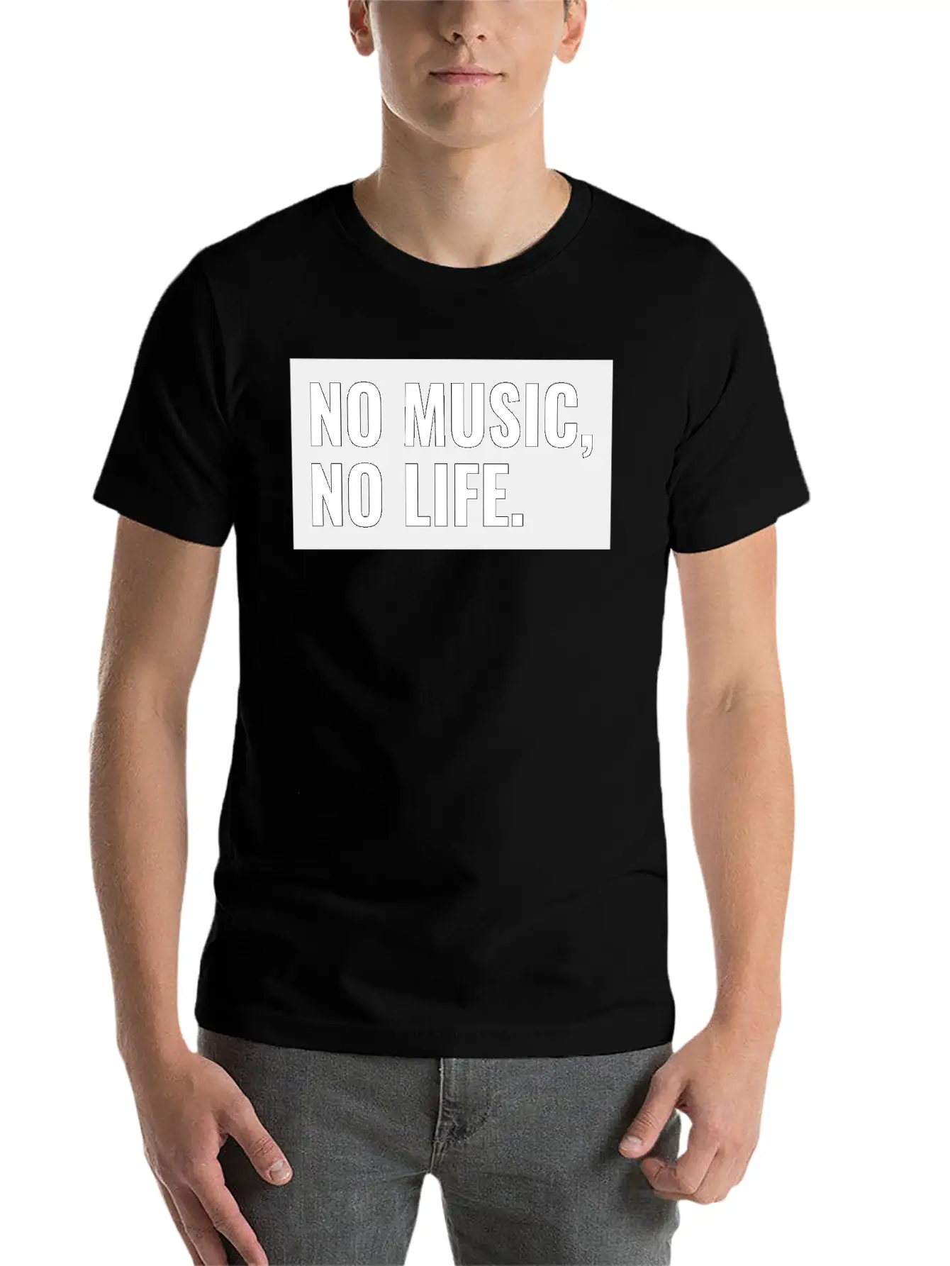 No Music, No Life. Stylish Everyday T-Shirt – Unisex Basic Cotton Tee