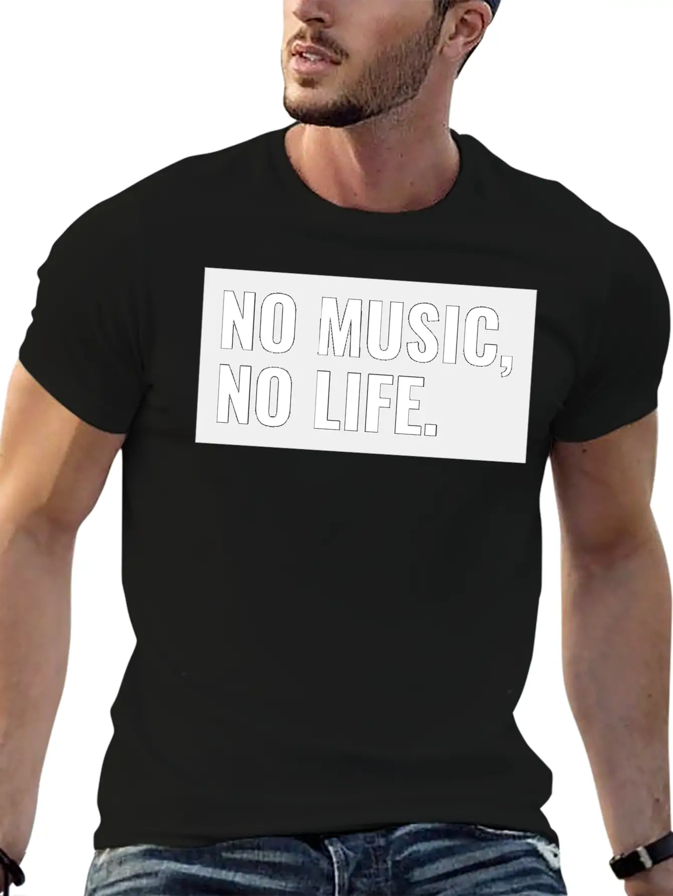 No Music, No Life. Stylish Everyday T-Shirt – Unisex Basic Cotton Tee