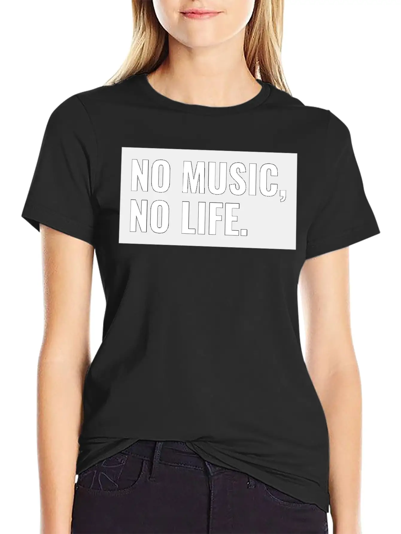 No Music, No Life. Stylish Everyday T-Shirt – Unisex Basic Cotton Tee