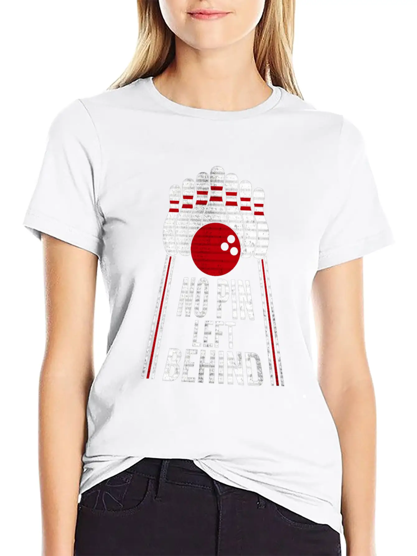No Pin Left Behind Bowling Gift Stylish Everyday T-Shirt – Unisex Basic Cotton Tee