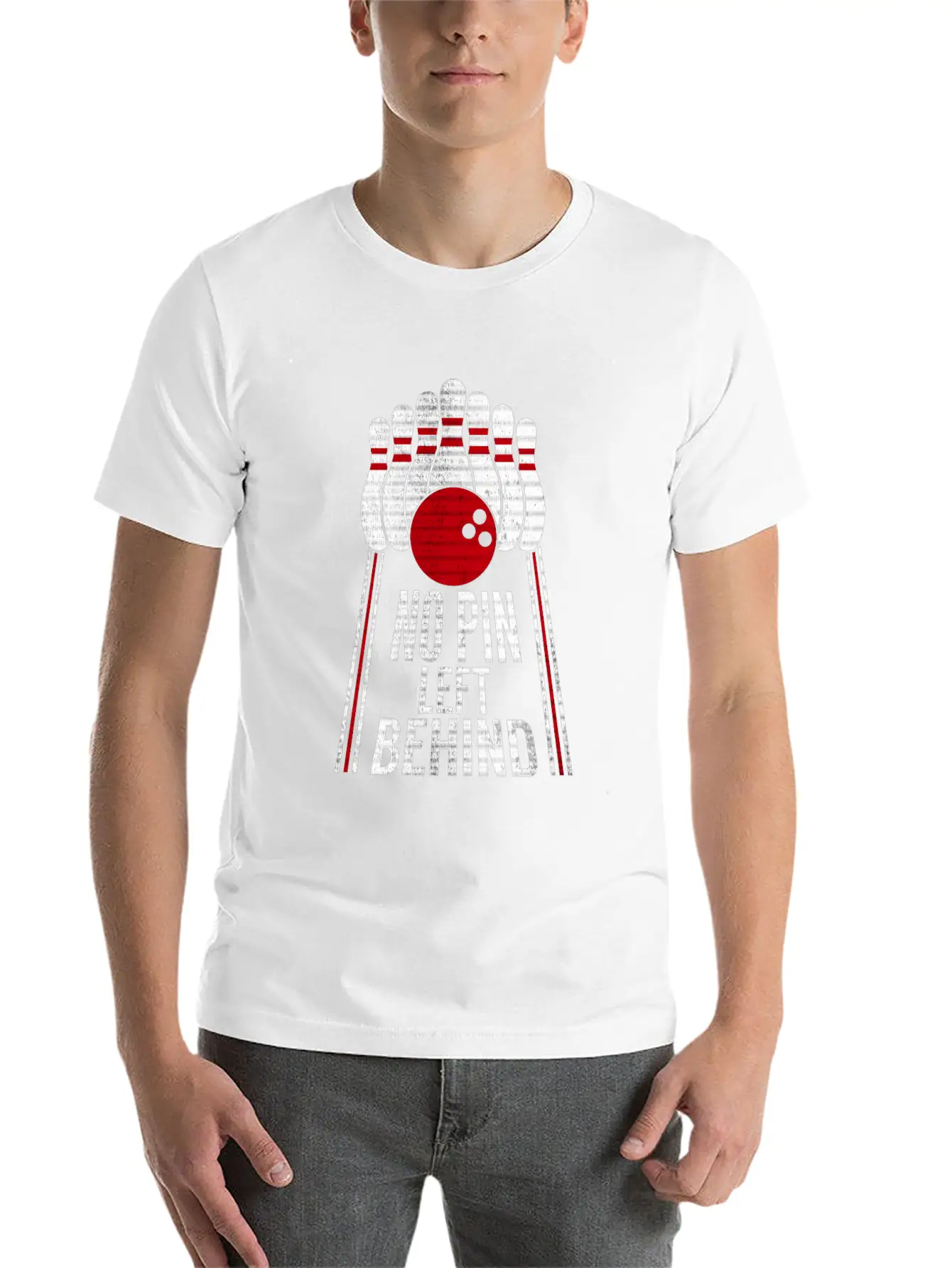 No Pin Left Behind Bowling Gift Stylish Everyday T-Shirt – Unisex Basic Cotton Tee