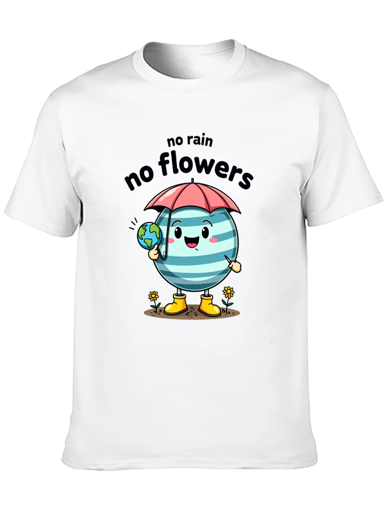 No Rain, No Flowers Essential Unisex Summer Tee – Soft Cotton Casual Fit