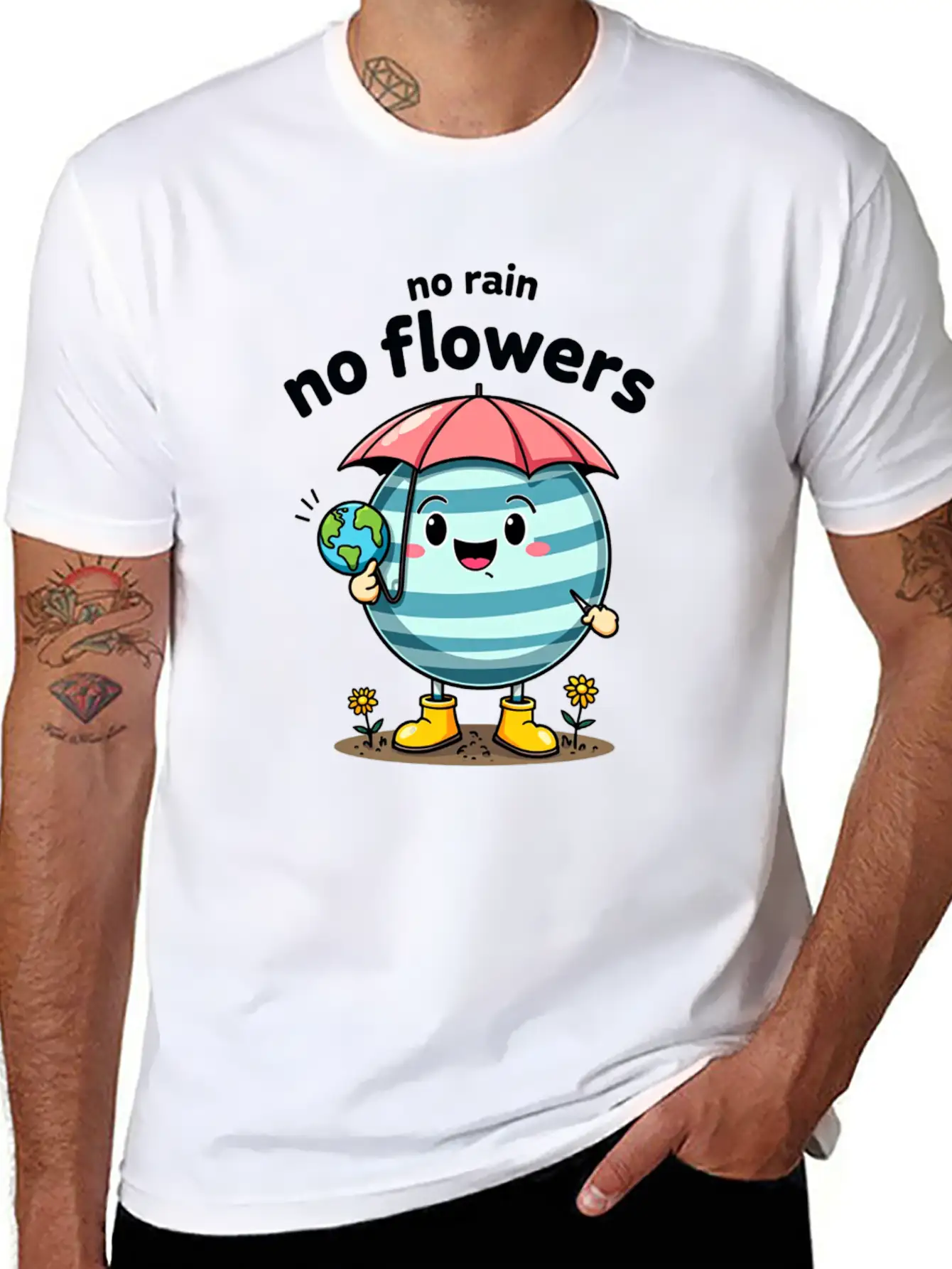 No Rain, No Flowers Essential Unisex Summer Tee – Soft Cotton Casual Fit