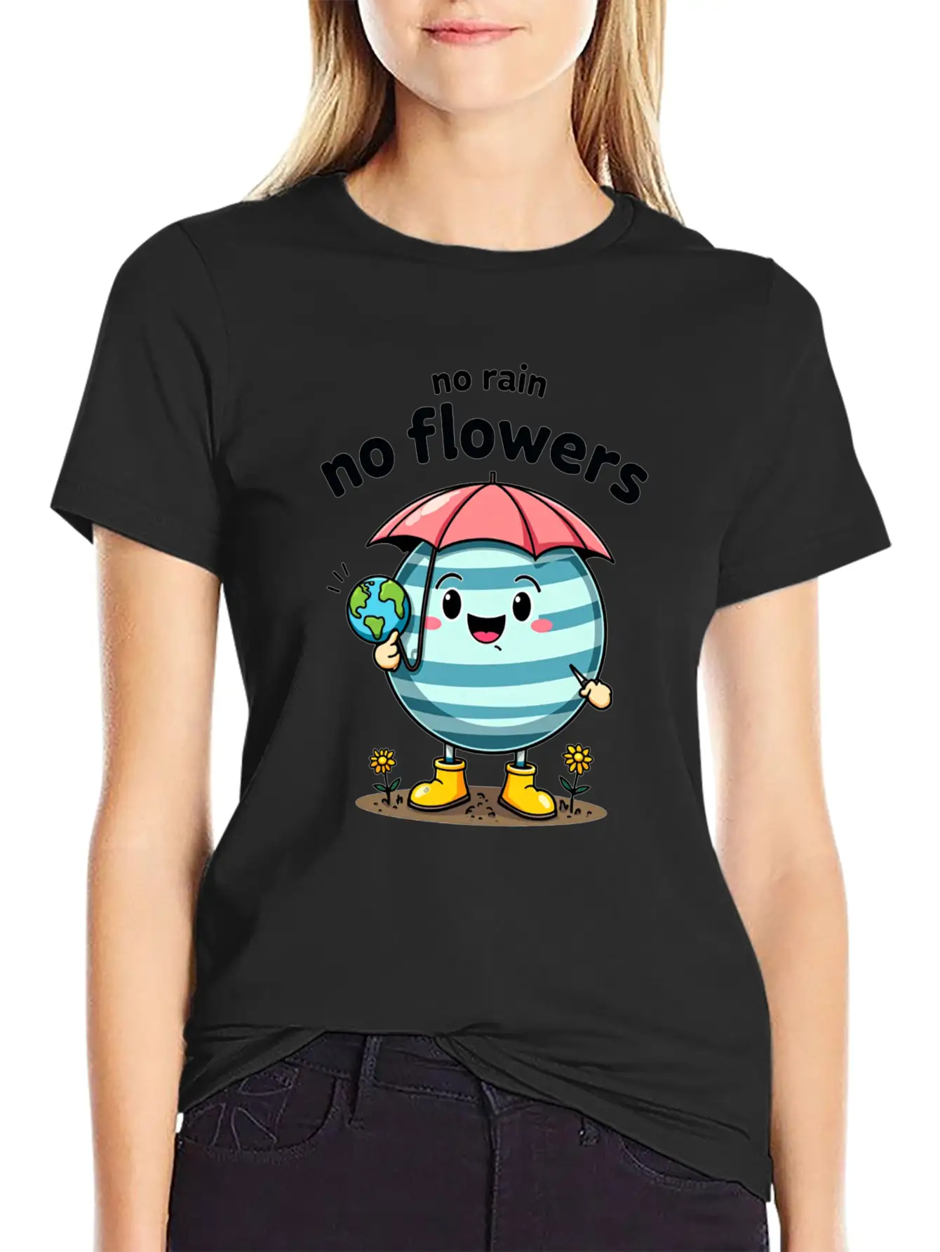 No Rain, No Flowers Essential Unisex Summer Tee – Soft Cotton Casual Fit