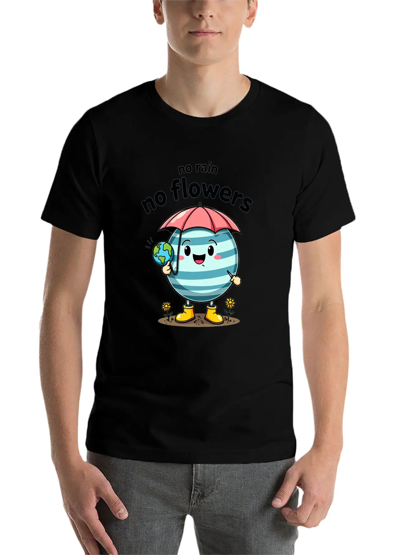 No Rain, No Flowers Essential Unisex Summer Tee – Soft Cotton Casual Fit