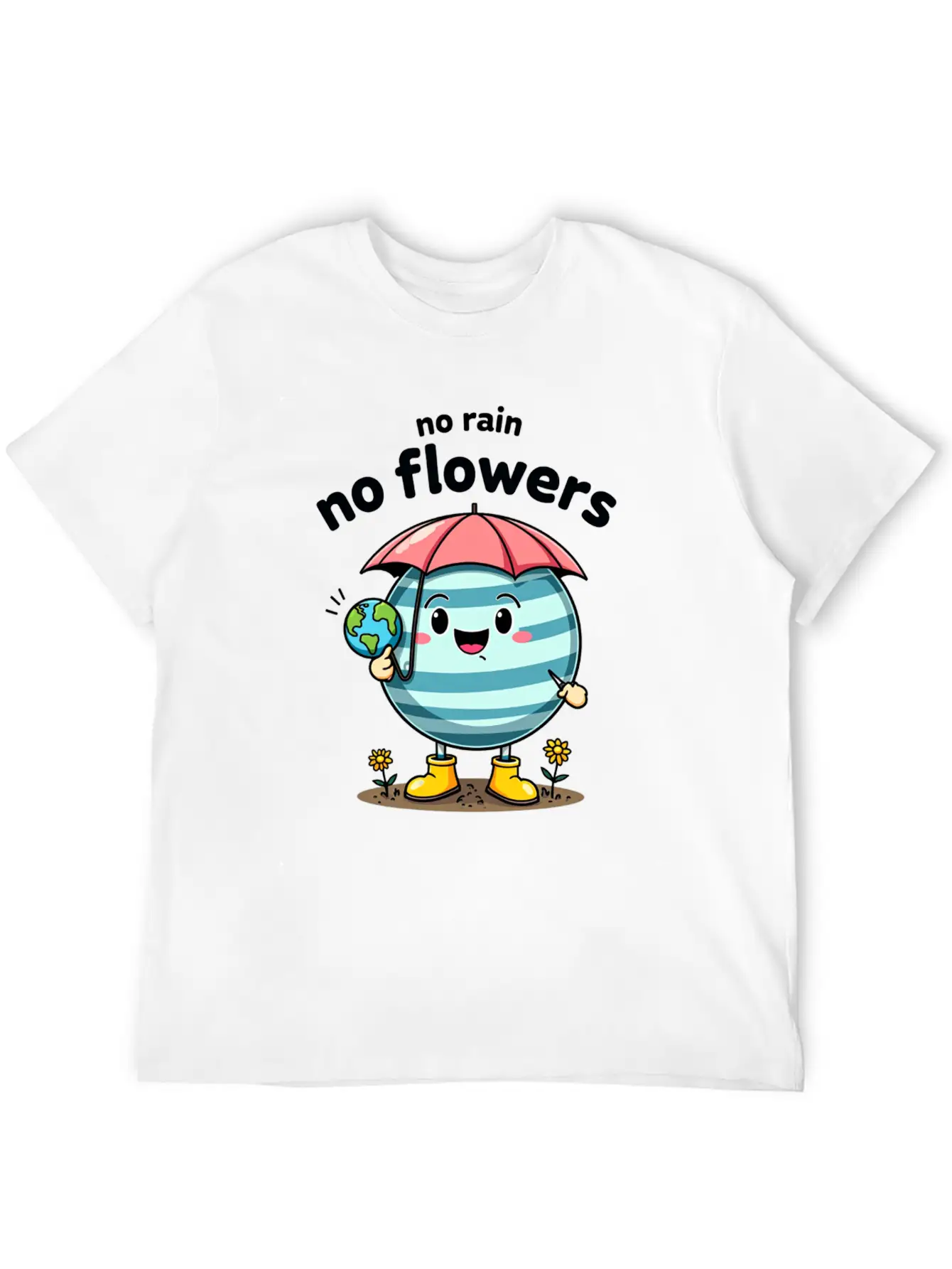 No Rain, No Flowers Essential Unisex Summer Tee – Soft Cotton Casual Fit