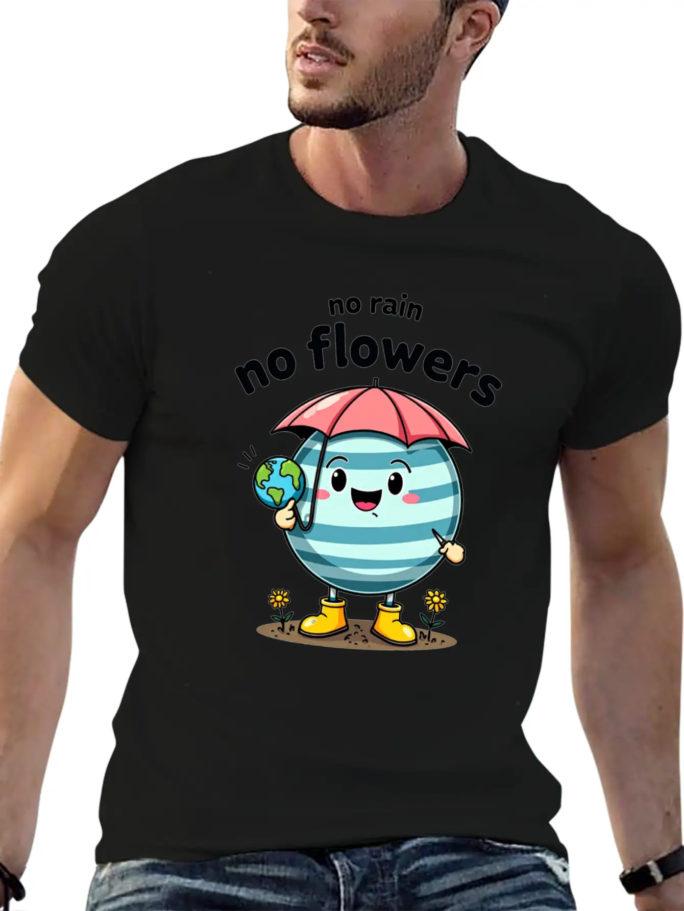 No Rain, No Flowers Essential Unisex Summer Tee – Soft Cotton Casual Fit