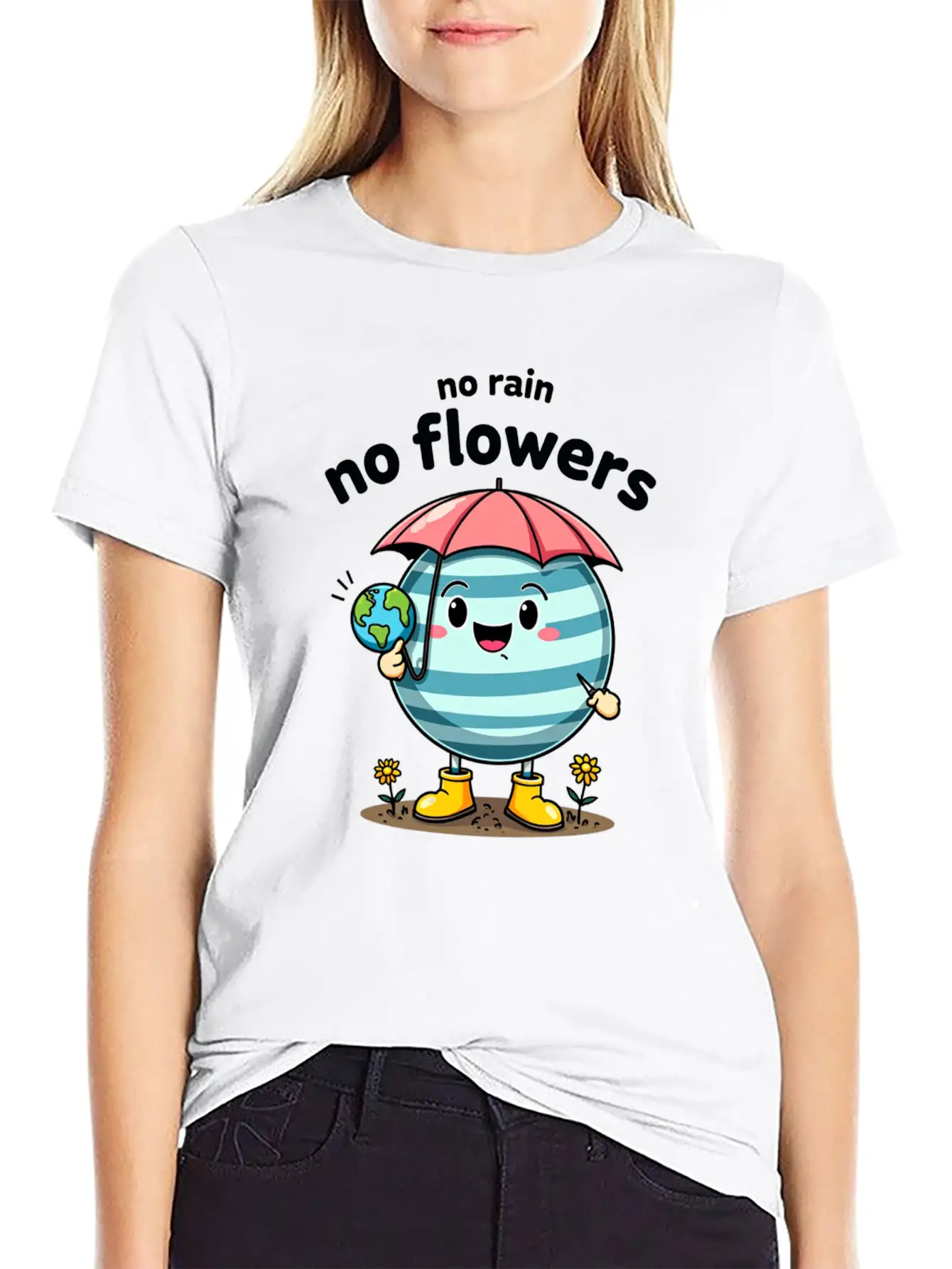 No Rain, No Flowers Essential Unisex Summer Tee – Soft Cotton Casual Fit