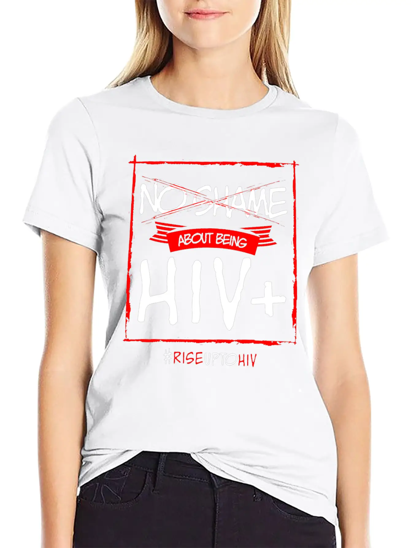 No Shame About Being HIV + Timeless Short Sleeve Tee – Comfy And Minimalist Design