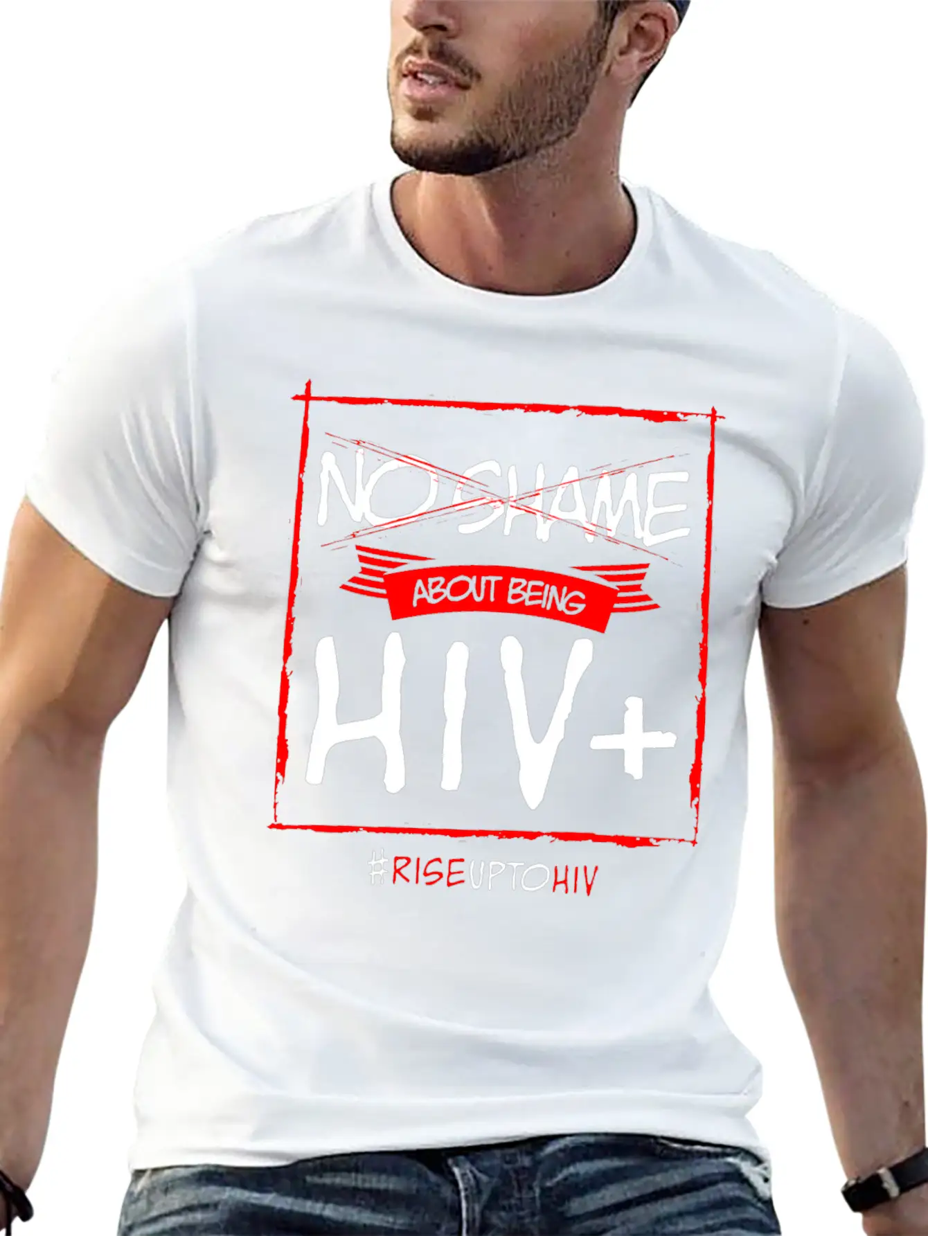 No Shame About Being HIV + Timeless Short Sleeve Tee – Comfy And Minimalist Design