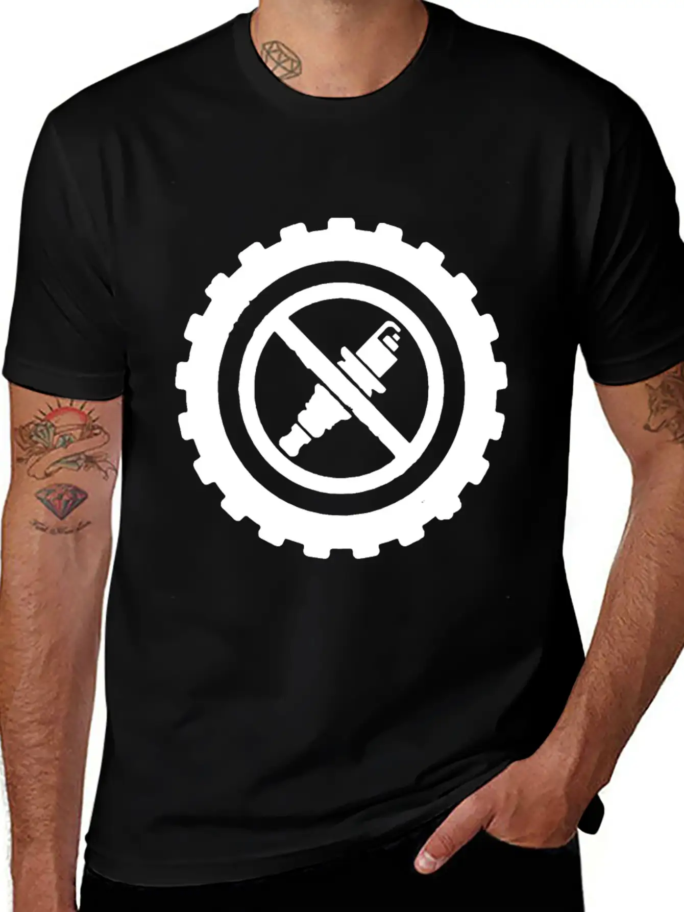 No Spark Plugs Diesel Truck Industrial Engine Mech Stylish Everyday T-Shirt – Unisex Basic Cotton Tee