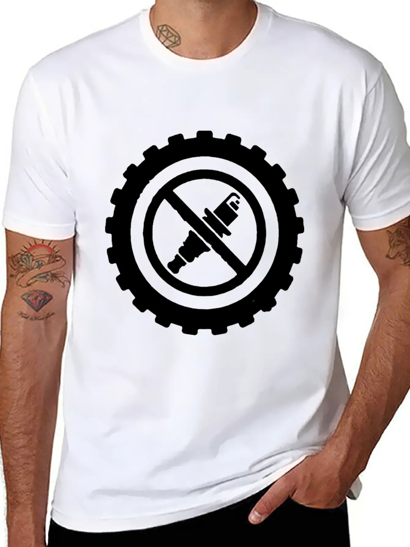 No Spark Plugs Diesel Truck Industrial Engine Mech Stylish Everyday T-Shirt – Unisex Basic Cotton Tee