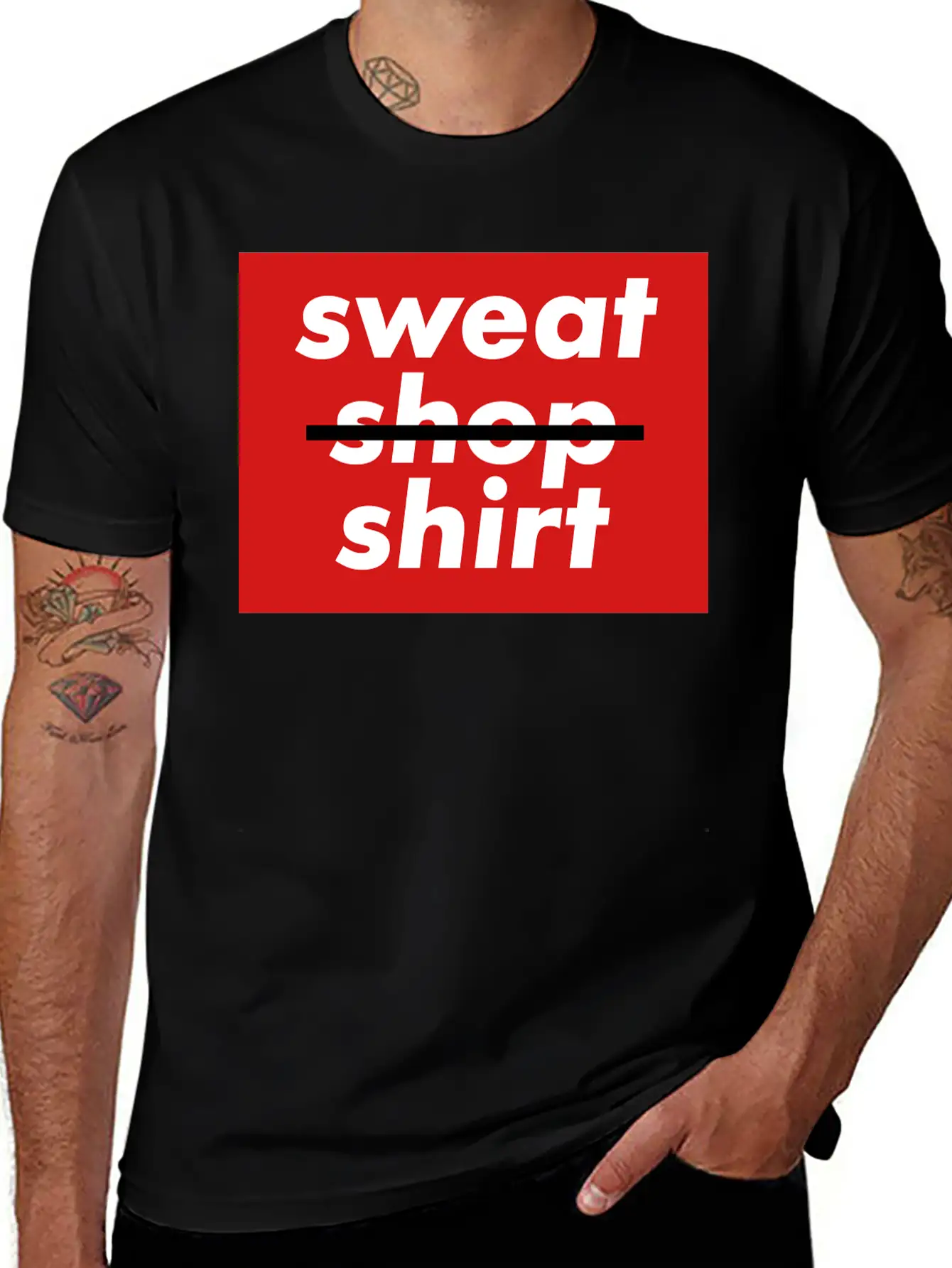 No Sweatshopshirt, 3 Colors Essential Unisex Summer Tee – Soft Cotton Casual Fit