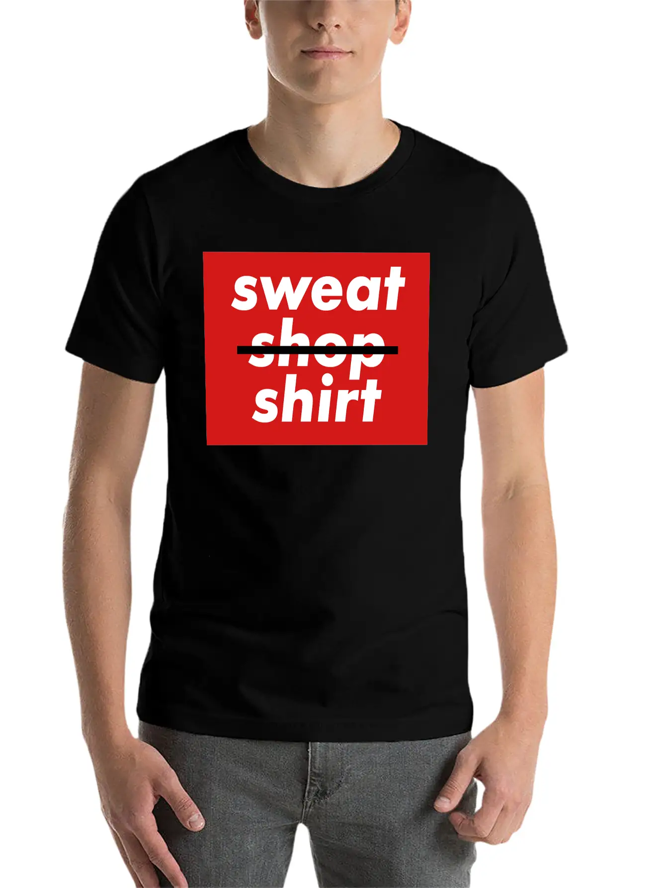 No Sweatshopshirt, 3 Colors Essential Unisex Summer Tee – Soft Cotton Casual Fit