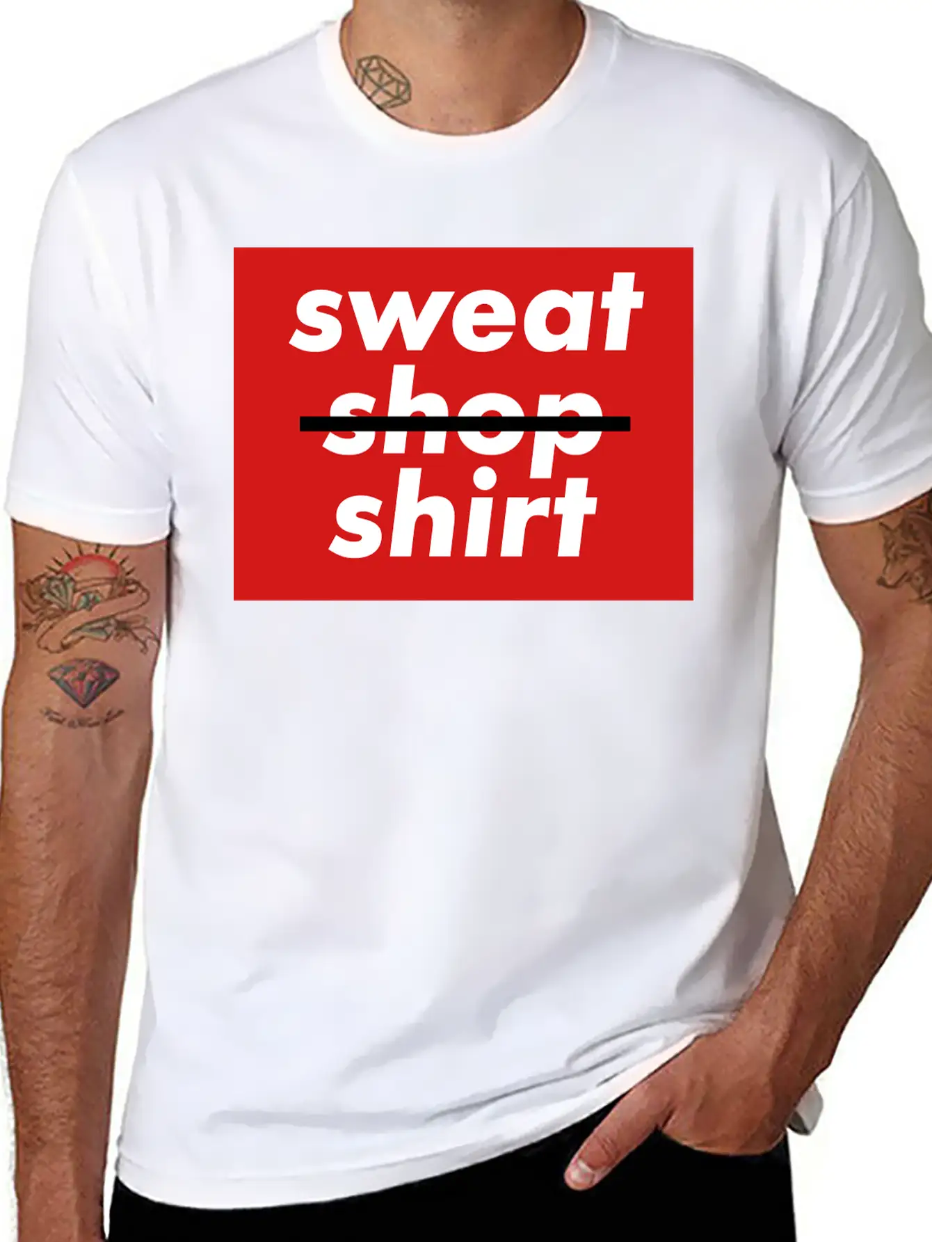 No Sweatshopshirt, 3 Colors Essential Unisex Summer Tee – Soft Cotton Casual Fit