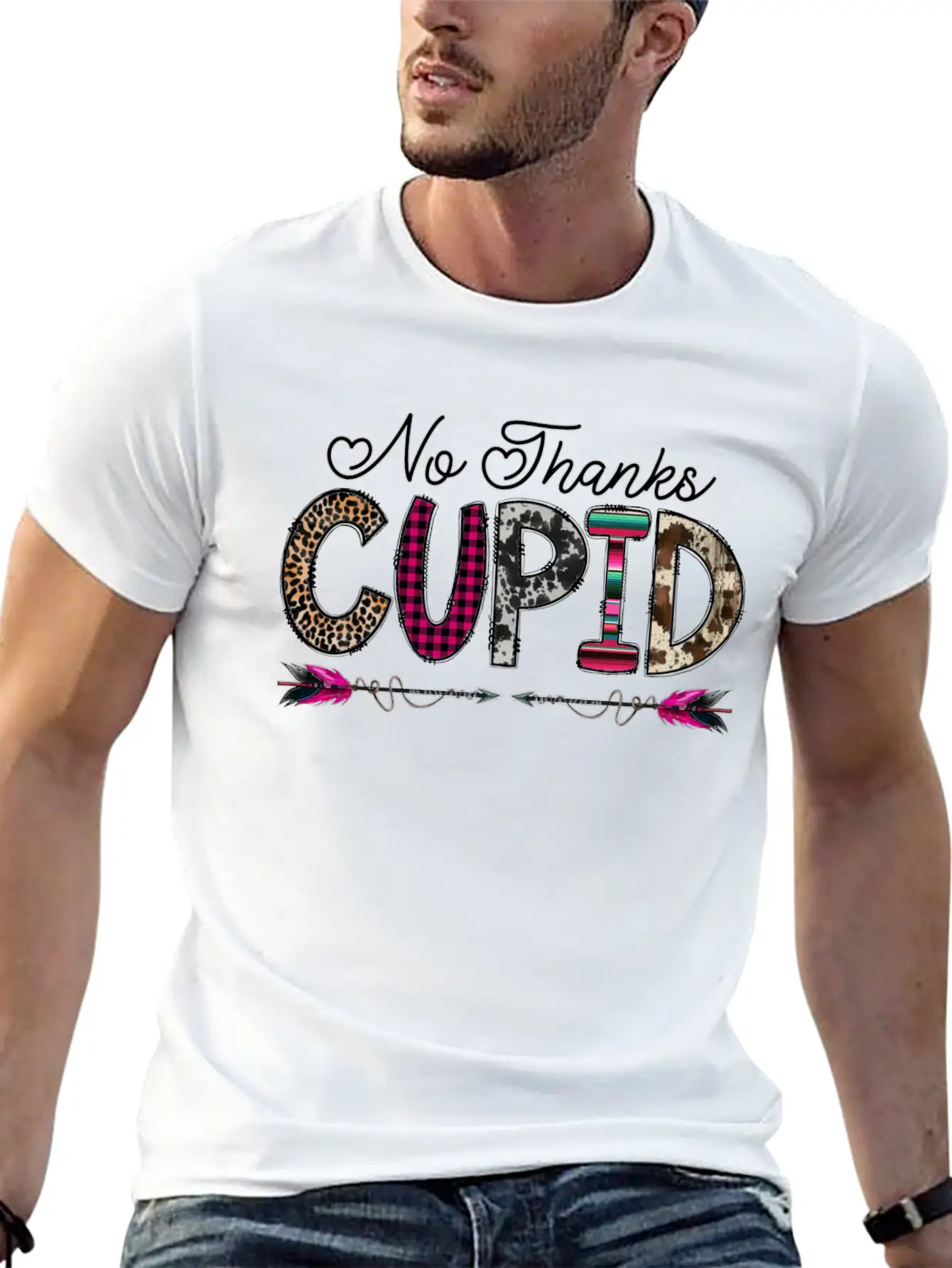 No Thanks Cupid Comfortable Minimalist Graphic Tee – Summer Style Essential