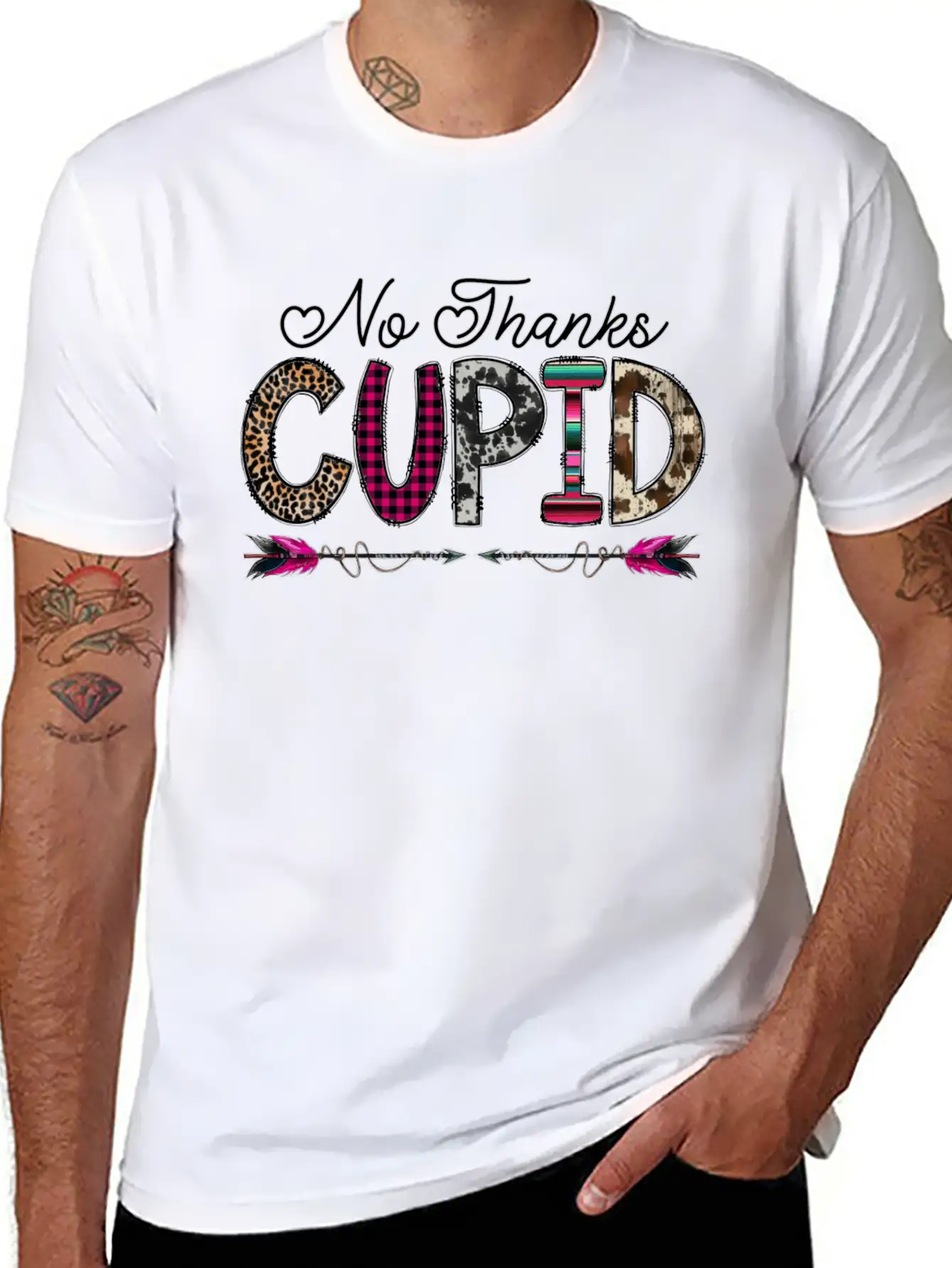 No Thanks Cupid Comfortable Minimalist Graphic Tee – Summer Style Essential