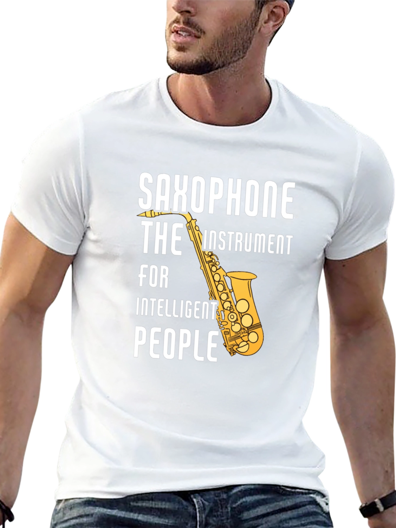 Saxophone Intelligent People Graphic T-Shirt