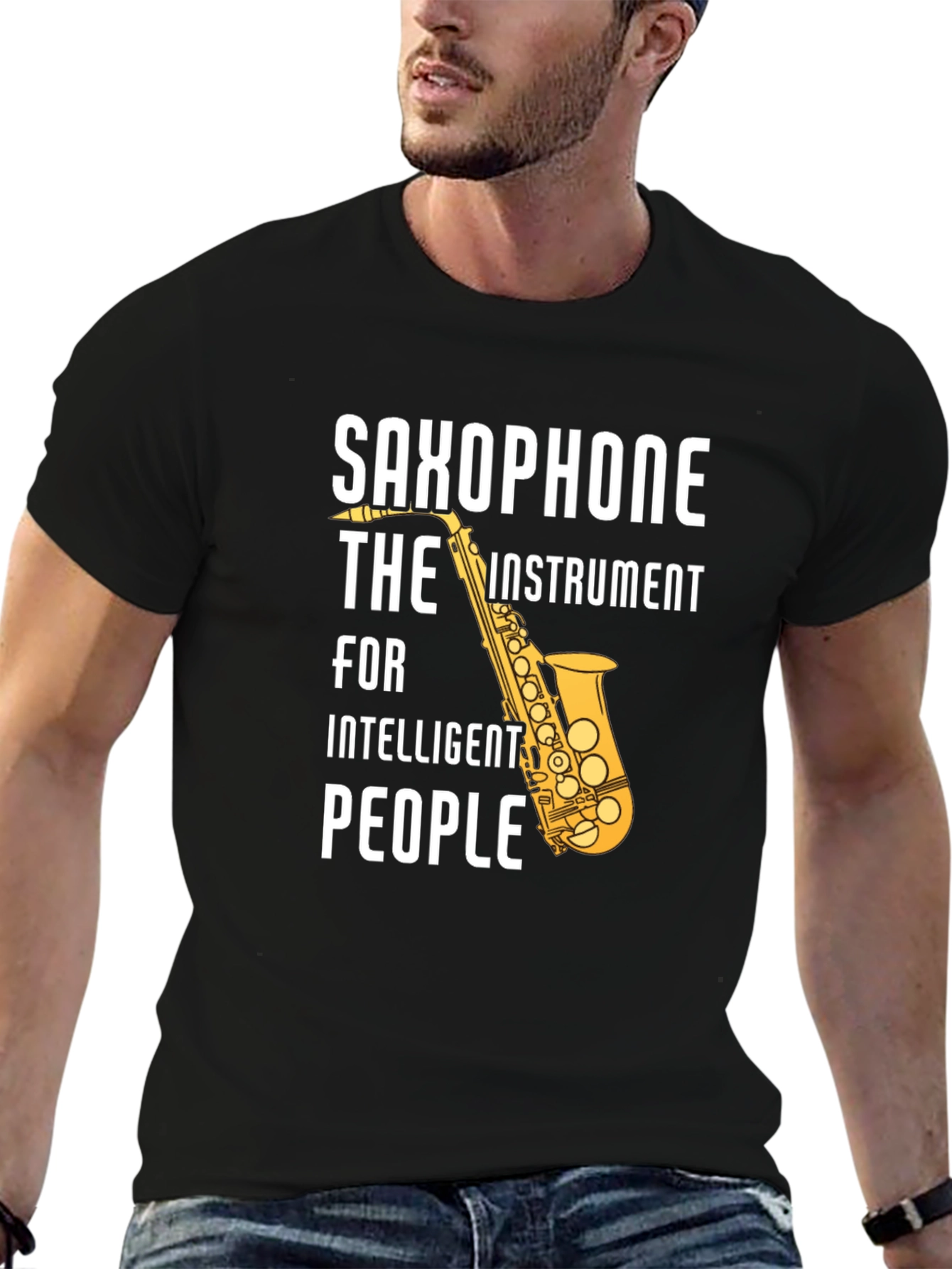 Saxophone Intelligent People Graphic T-Shirt