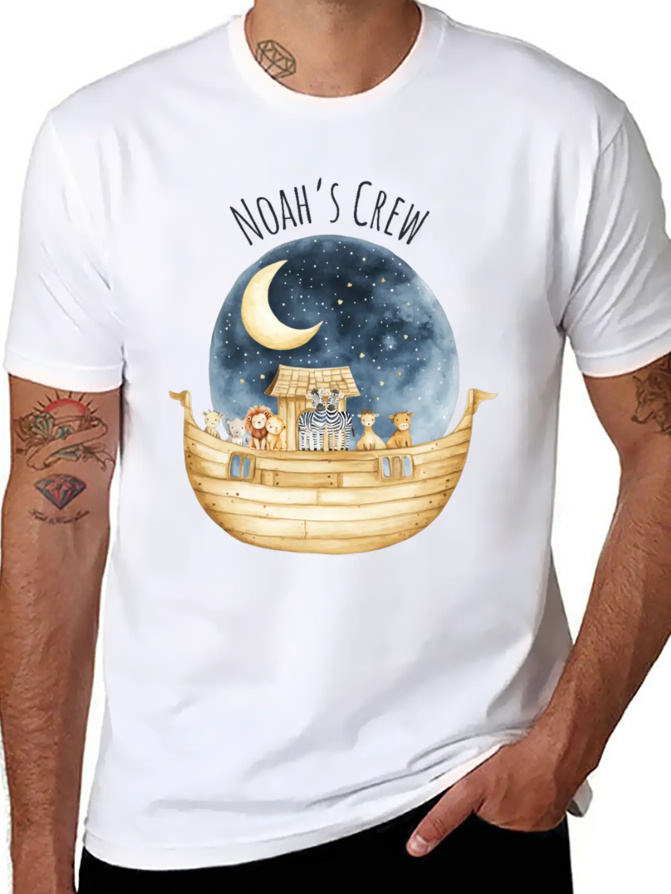 Noah's Crew Unisex Short Sleeve Soft Cotton T-Shirt – Casual Everyday Wear